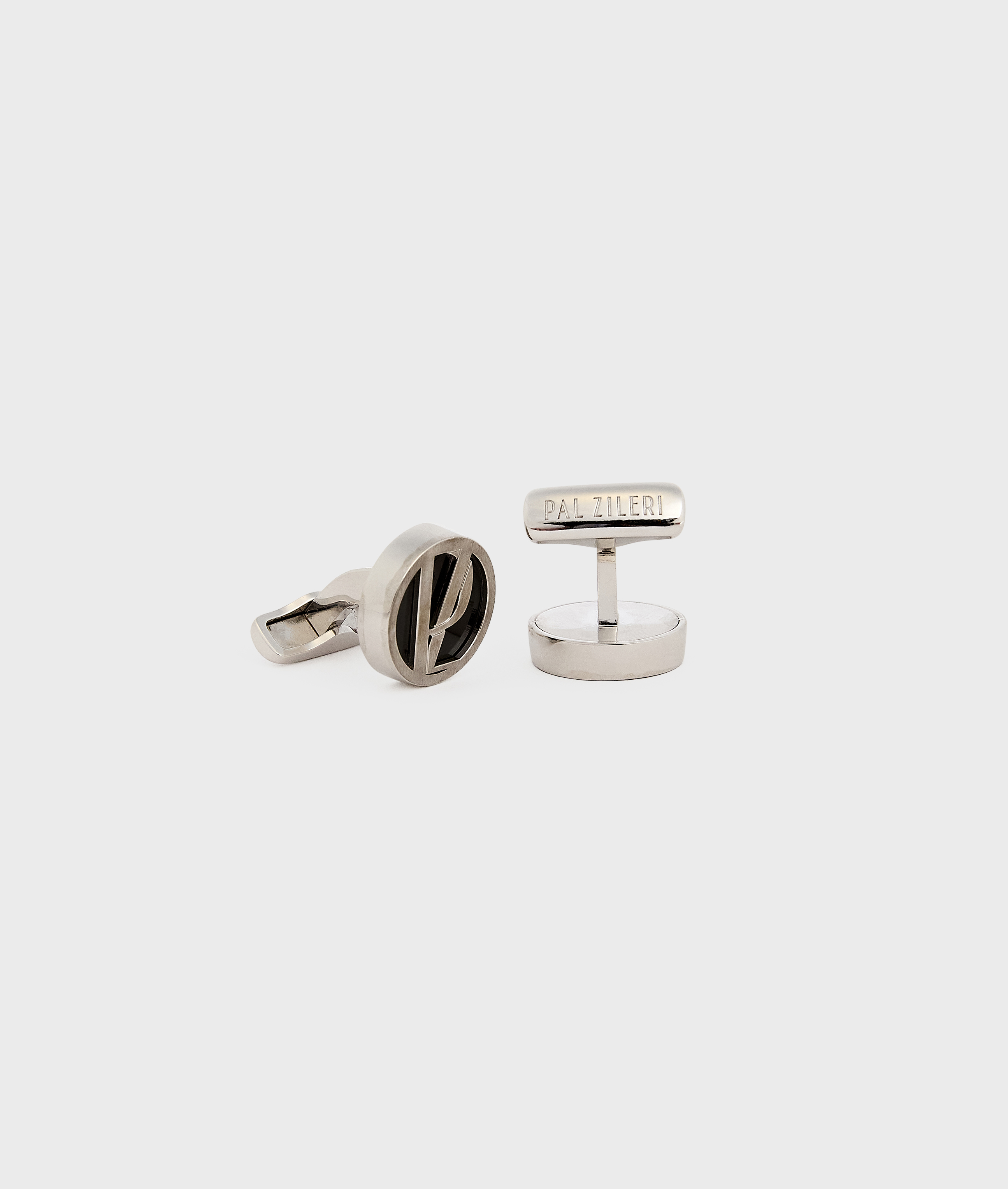 cufflinks with semi precious stones in rhodium plated brass and