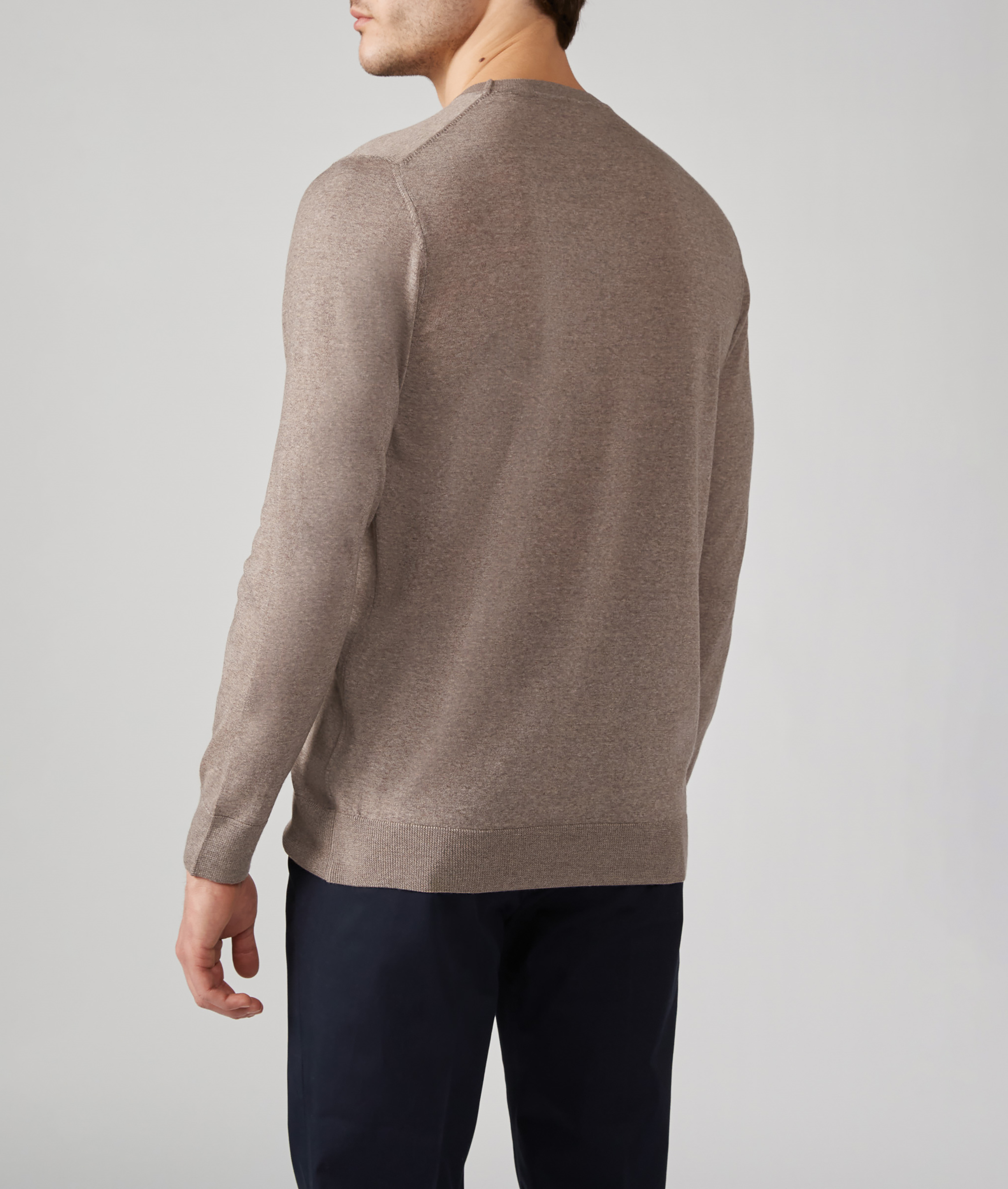 Crewneck Sweater in Virgin Wool Natural Pal Zileri | Shop Online