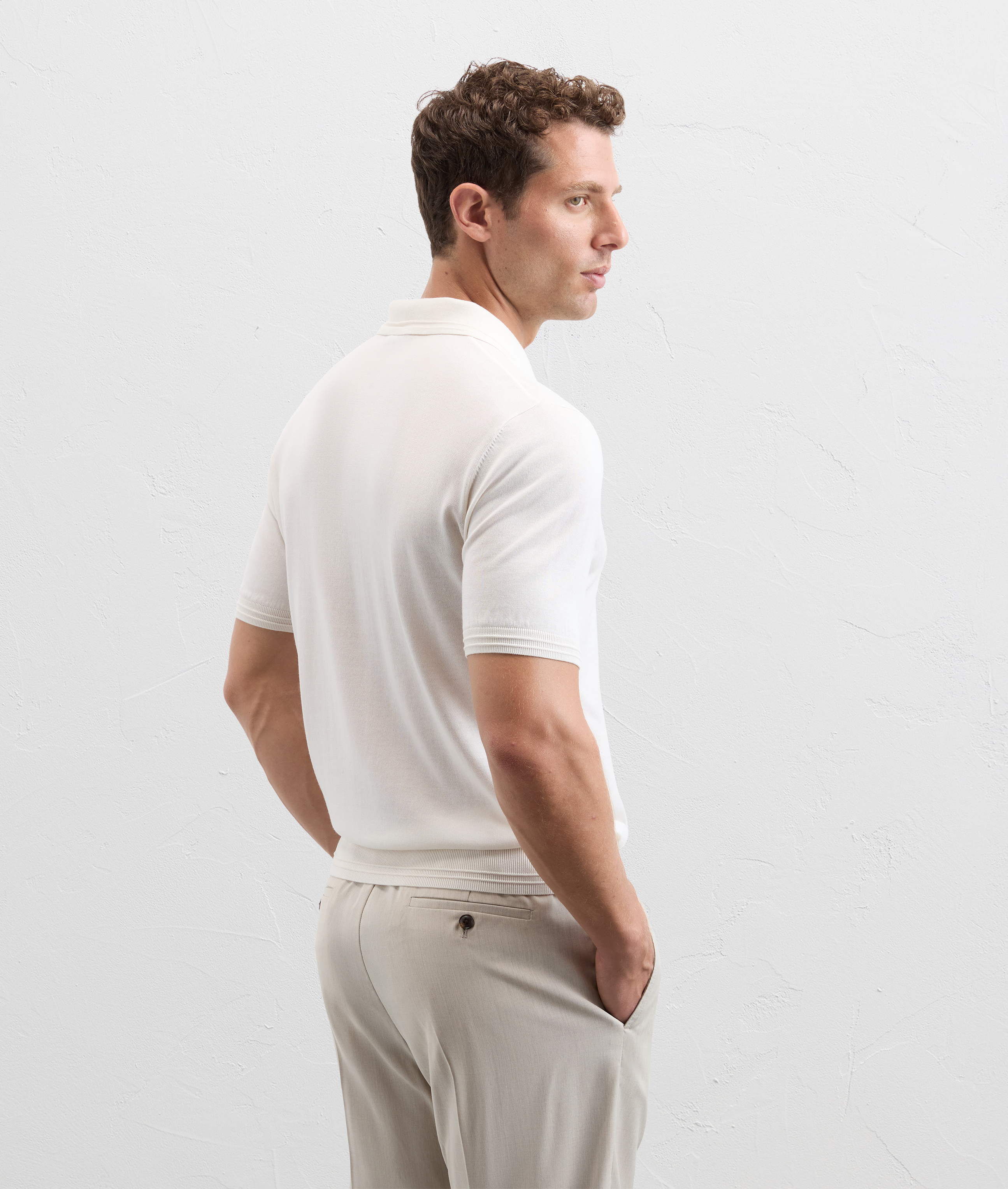 Tシャツ・カットソー Pal Zileri SS25 Knitted polo shirt (9A3M0U552PM700 60) Knitted Polo With Raglan Sleeves In Silk And Cotton Light