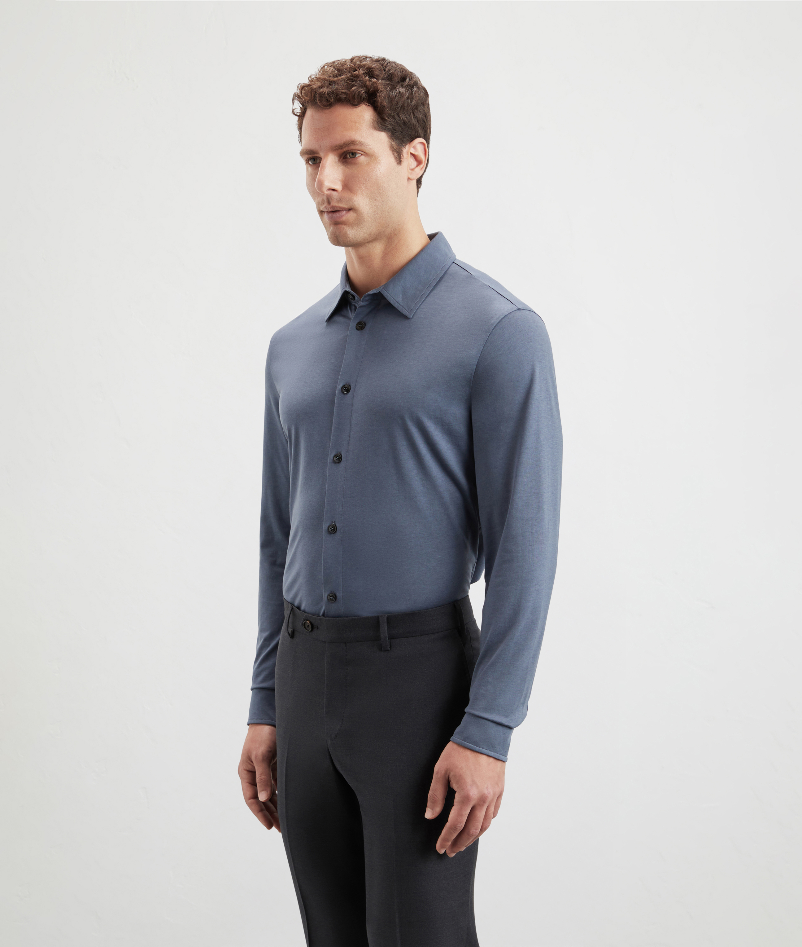 Shirt Pal Zileri Camicie Camicia In Cotone E Lyocell Azzurro Pal