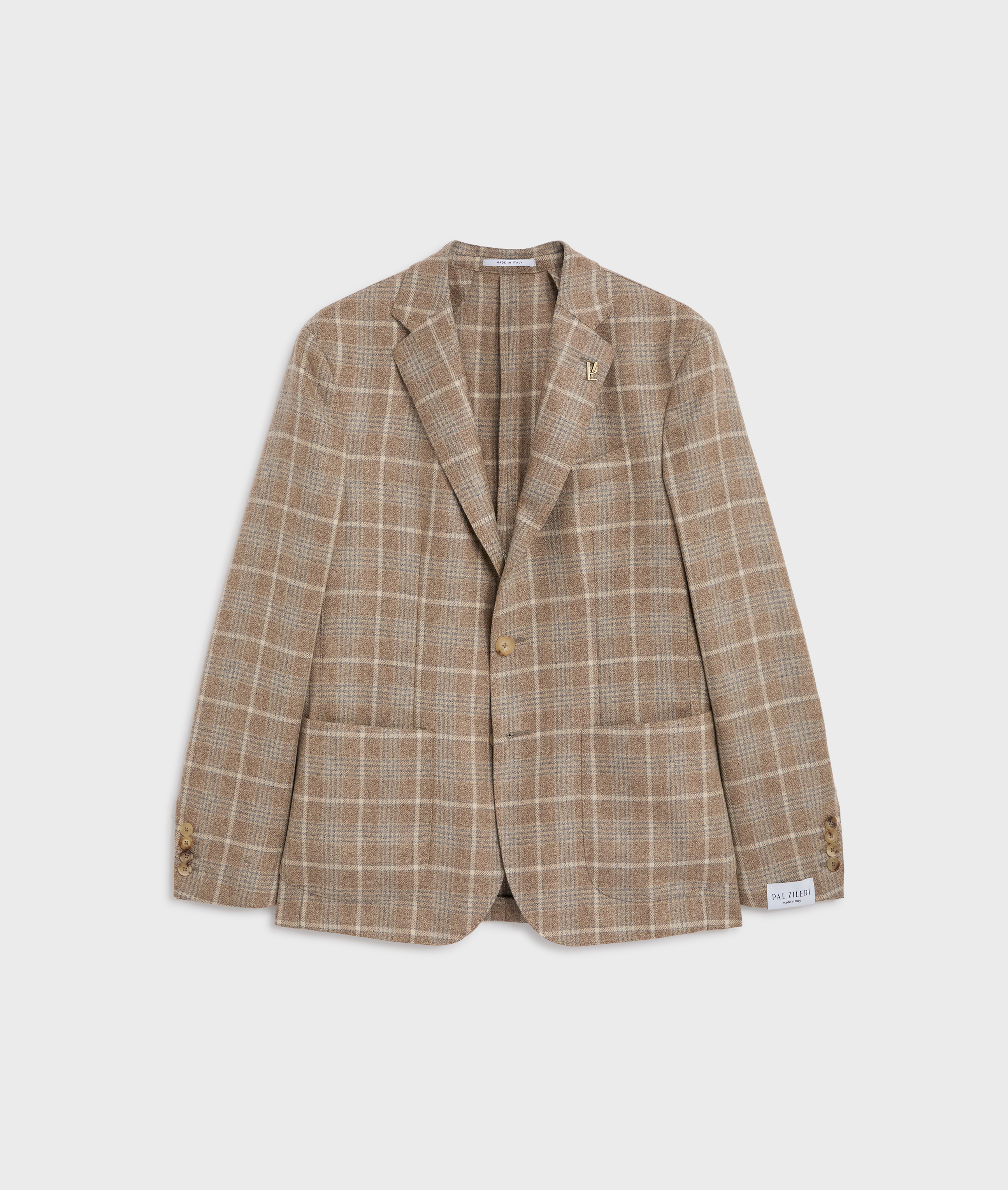 【関税込み】PAL ZILERI BRERA' BLAZER blazer brera with peak lapels in light brown checked combed