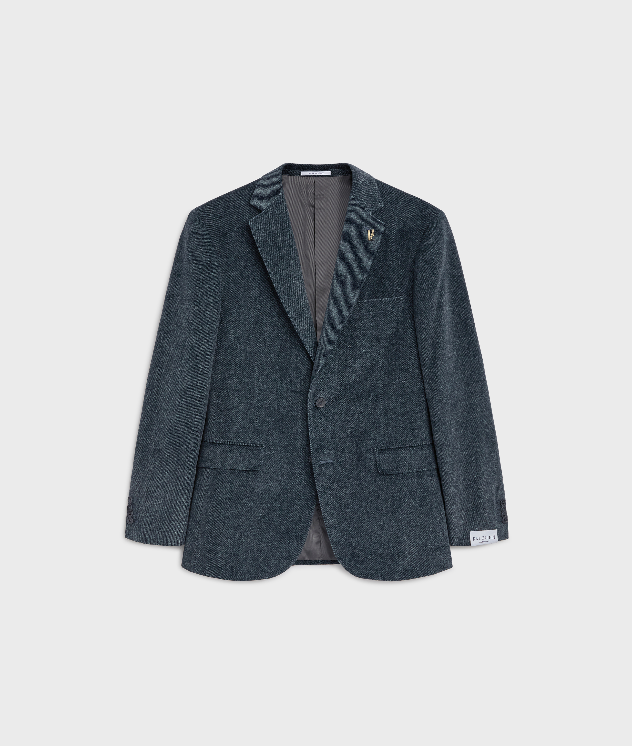 single breasted vicenza two button jacket in blue cotton Pal