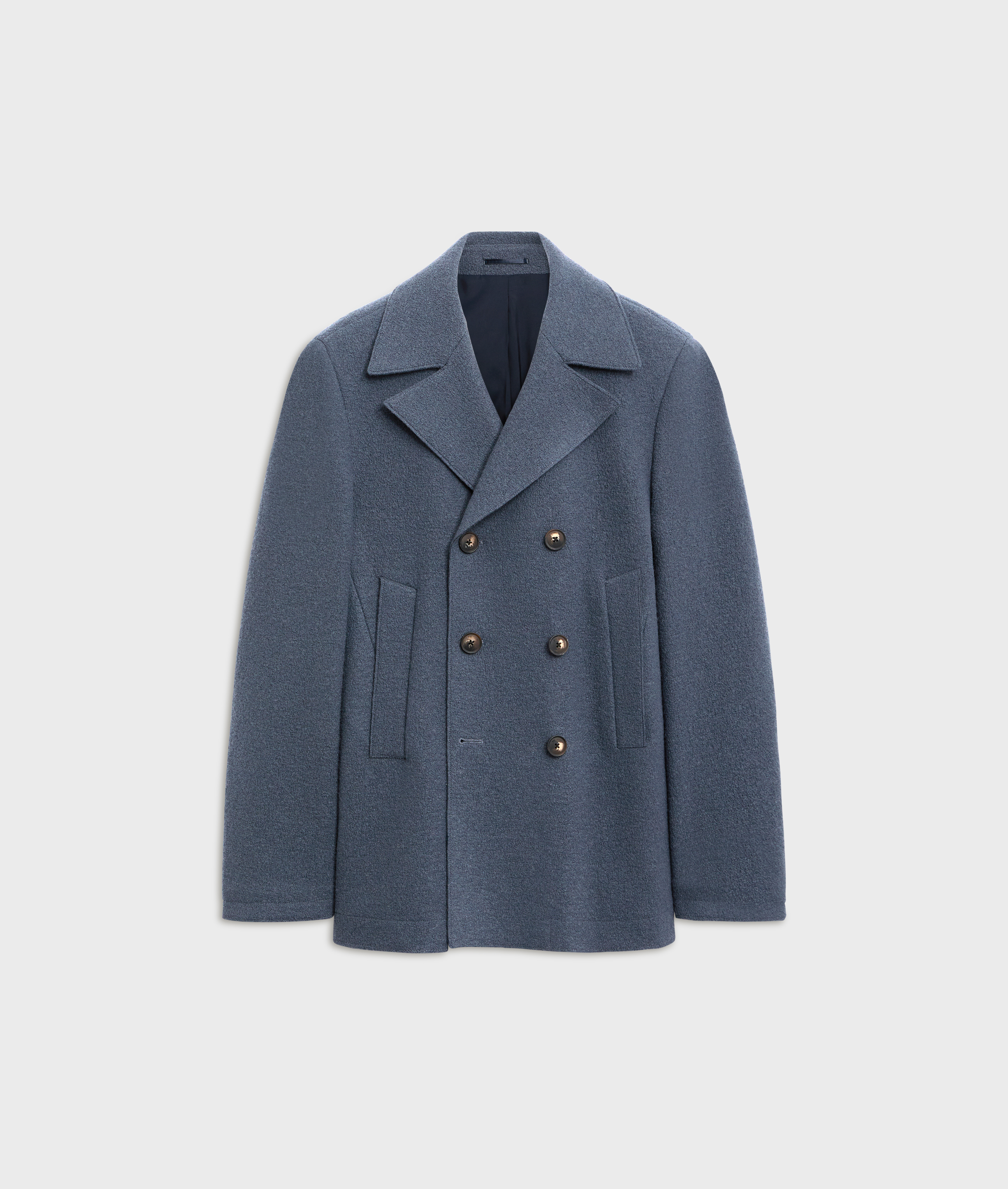 pea coat double breasted fully lined in pure wool blue Pal Zileri