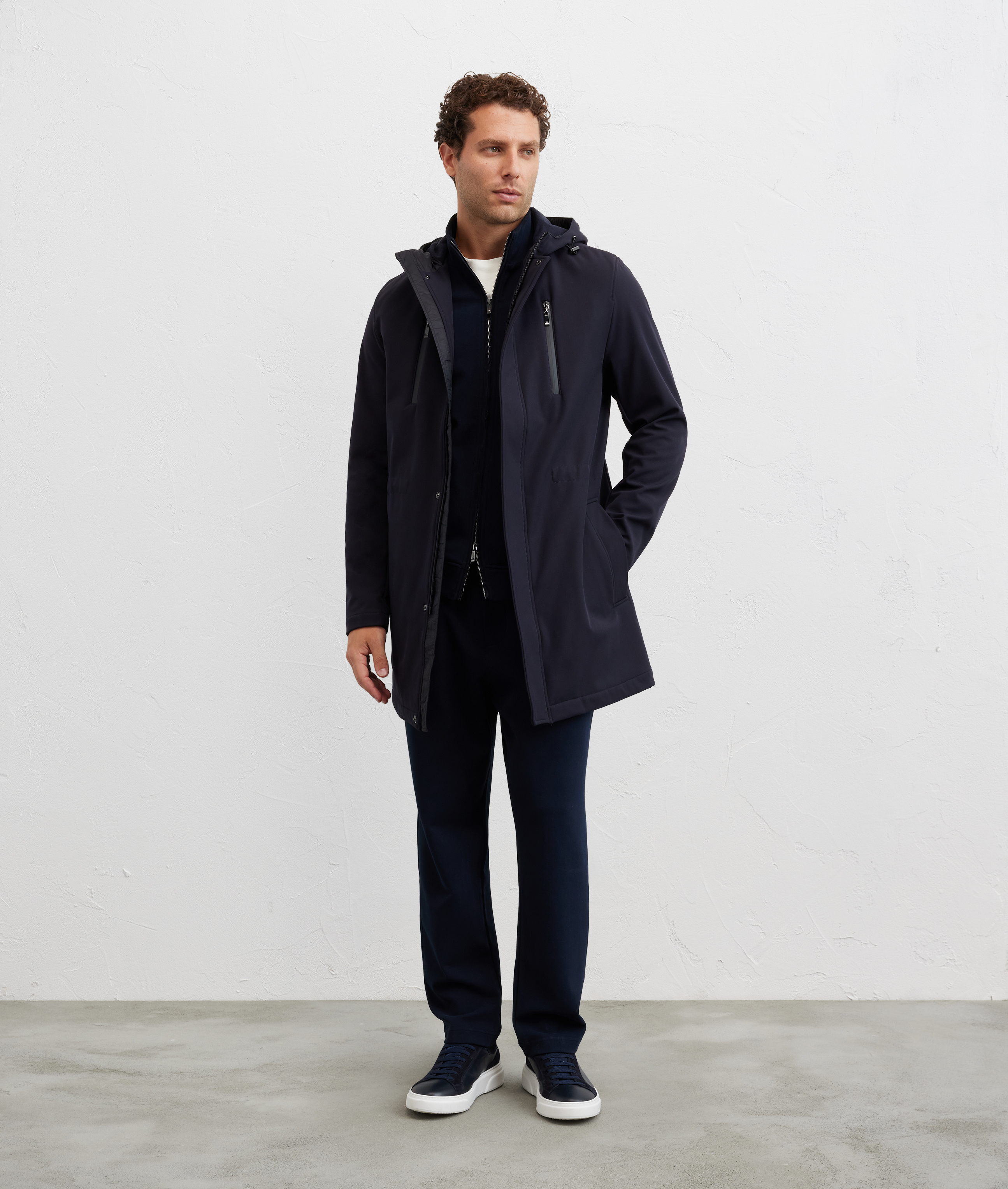 navy blue polyester unlined parka Pal Zileri | Shop Online