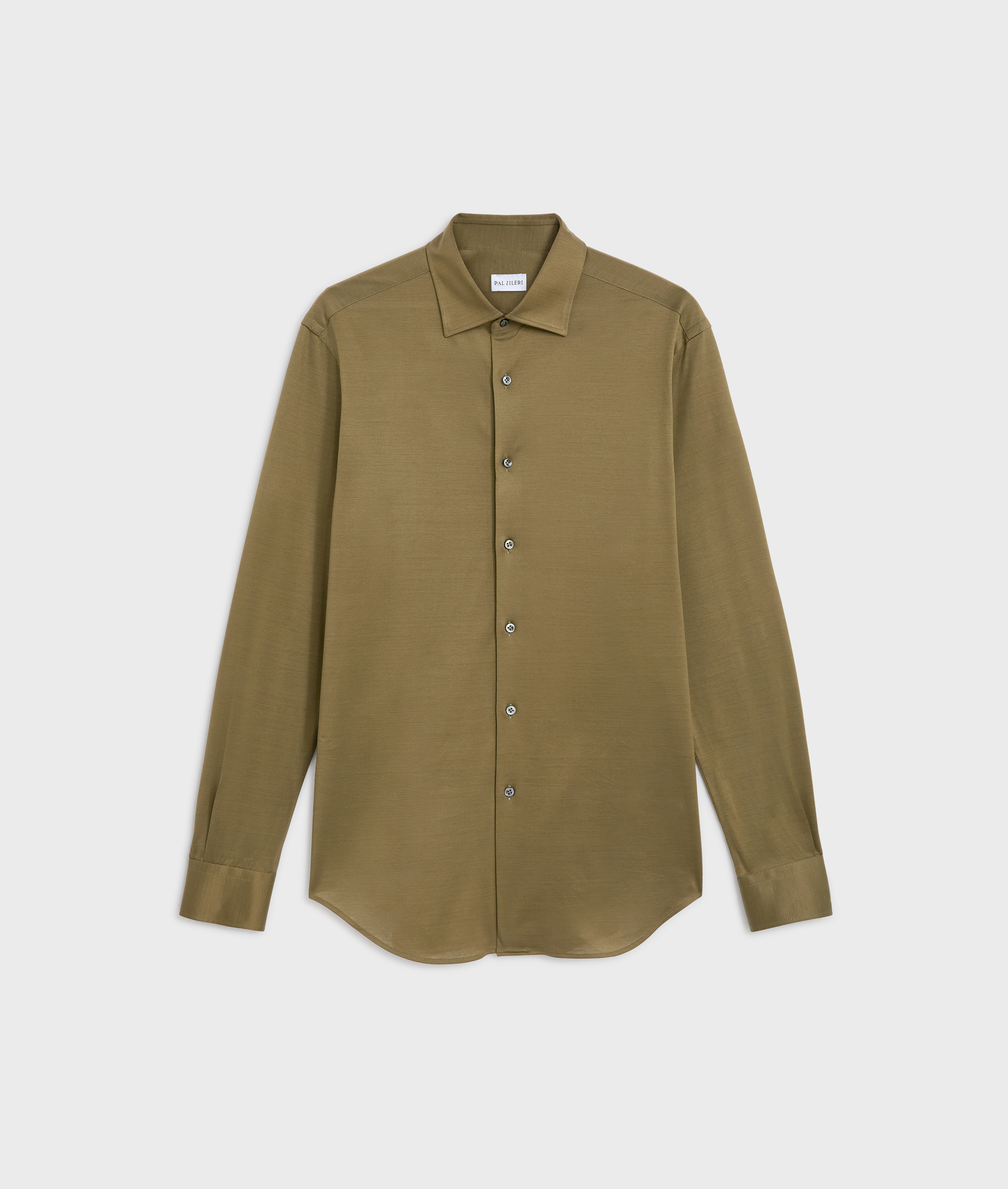 shirt milano collar regular fit in cotton jersey green Pal