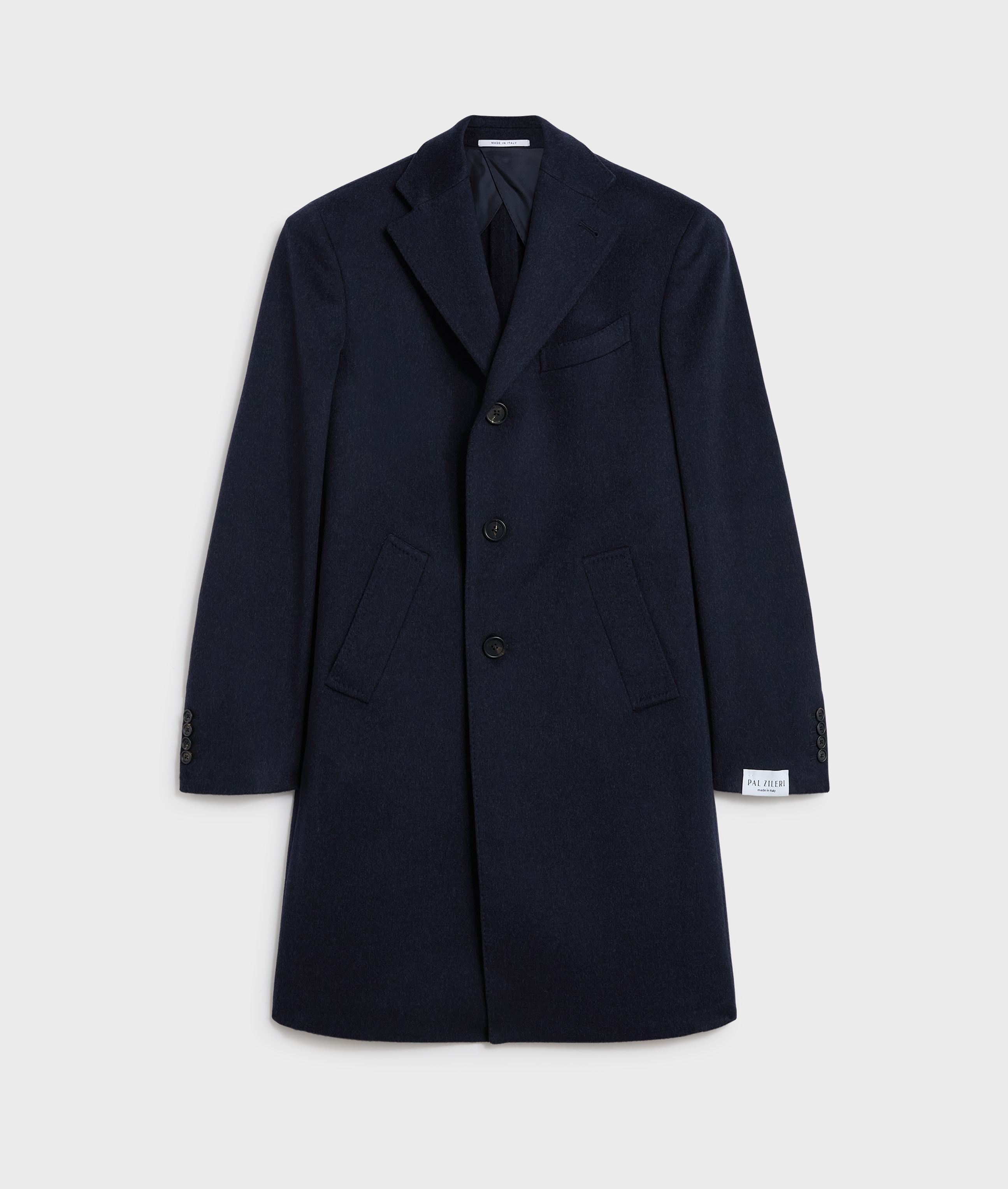 navy blue single breasted regular fit coat in virgin wool 170 Pal