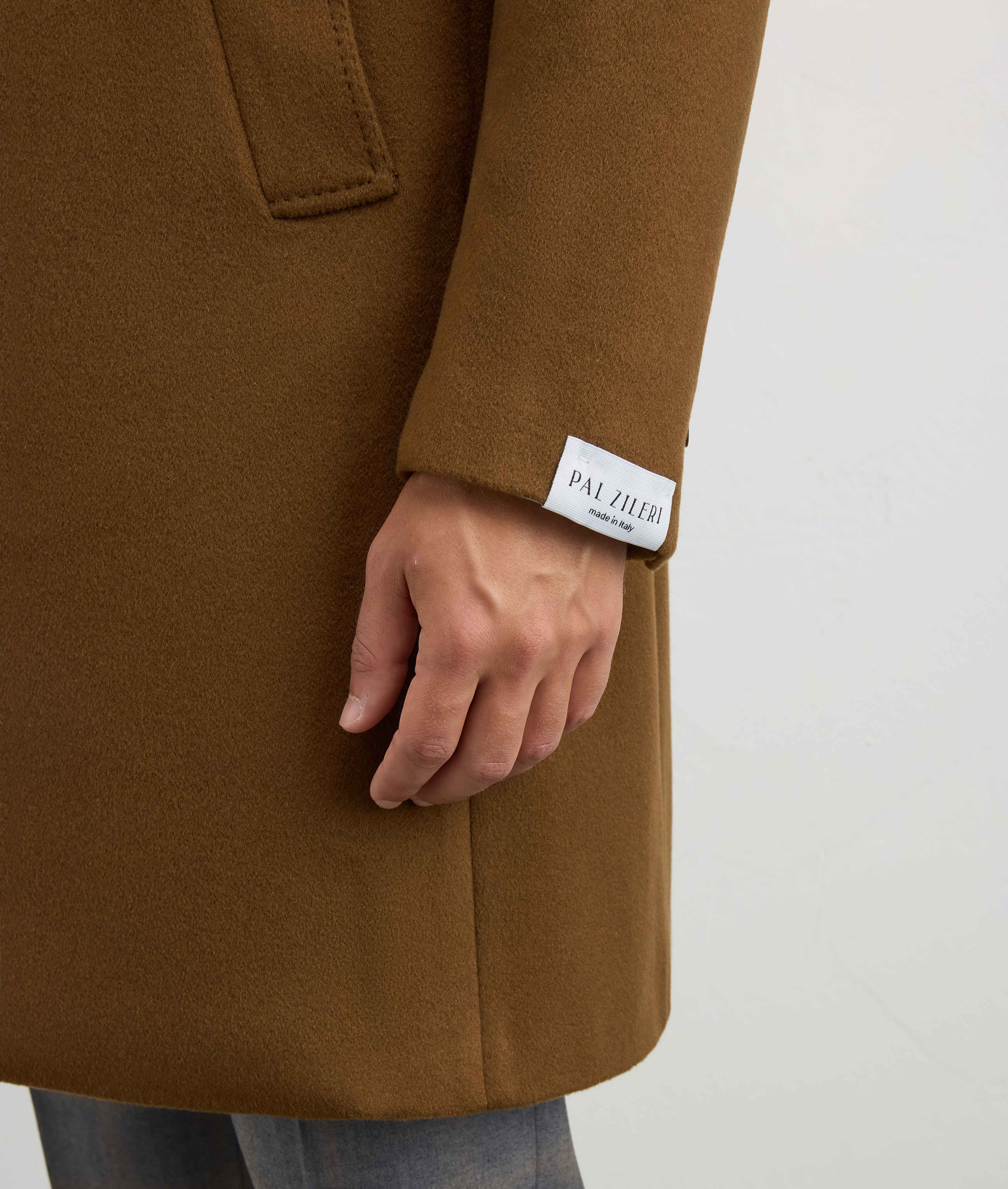 brown cashmere single breasted regular fit coat Pal Zileri | Shop