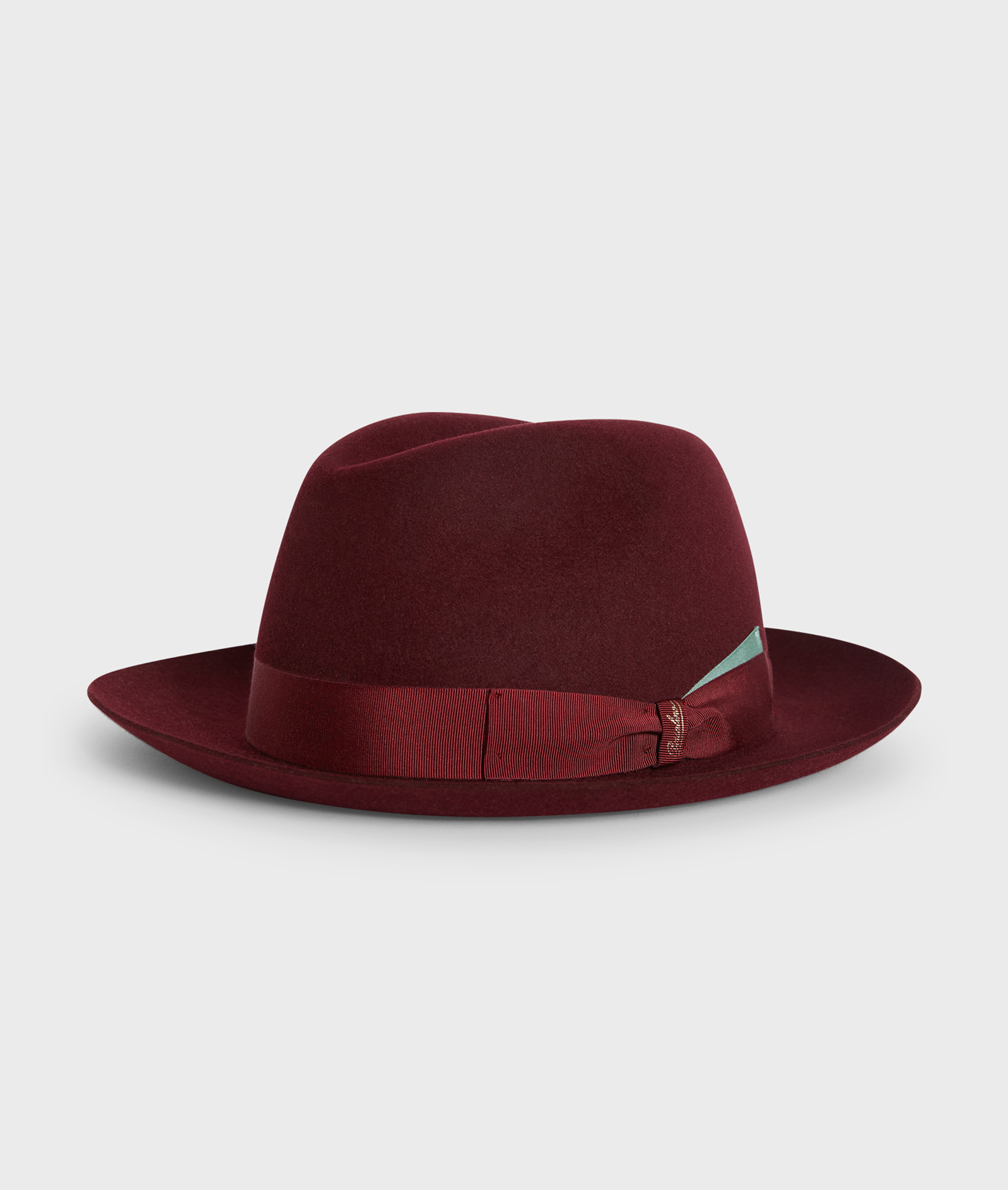 wine coloured federico hat in marengo felt borsalino x pal zileri