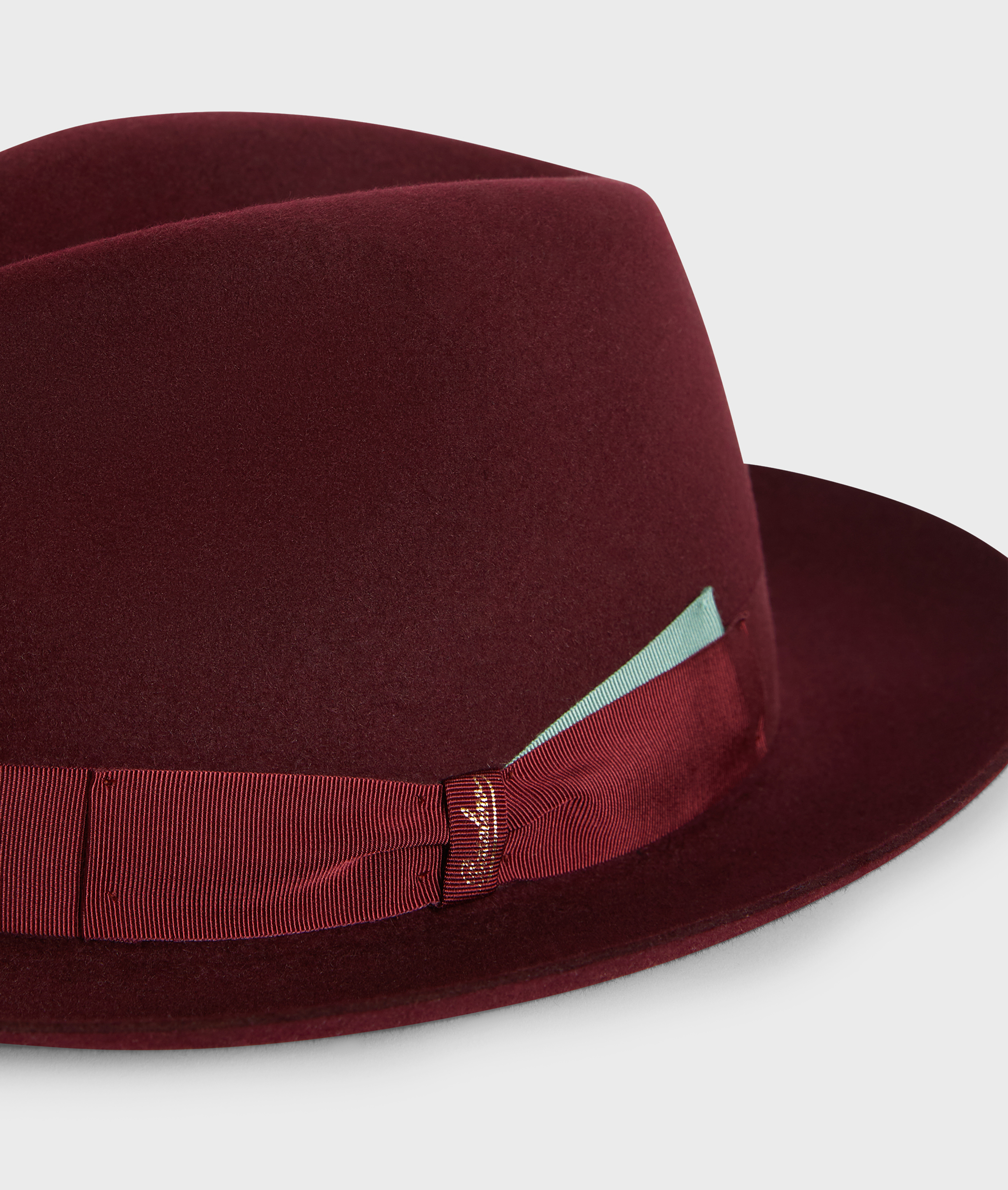 wine coloured federico hat in marengo felt borsalino x pal zileri