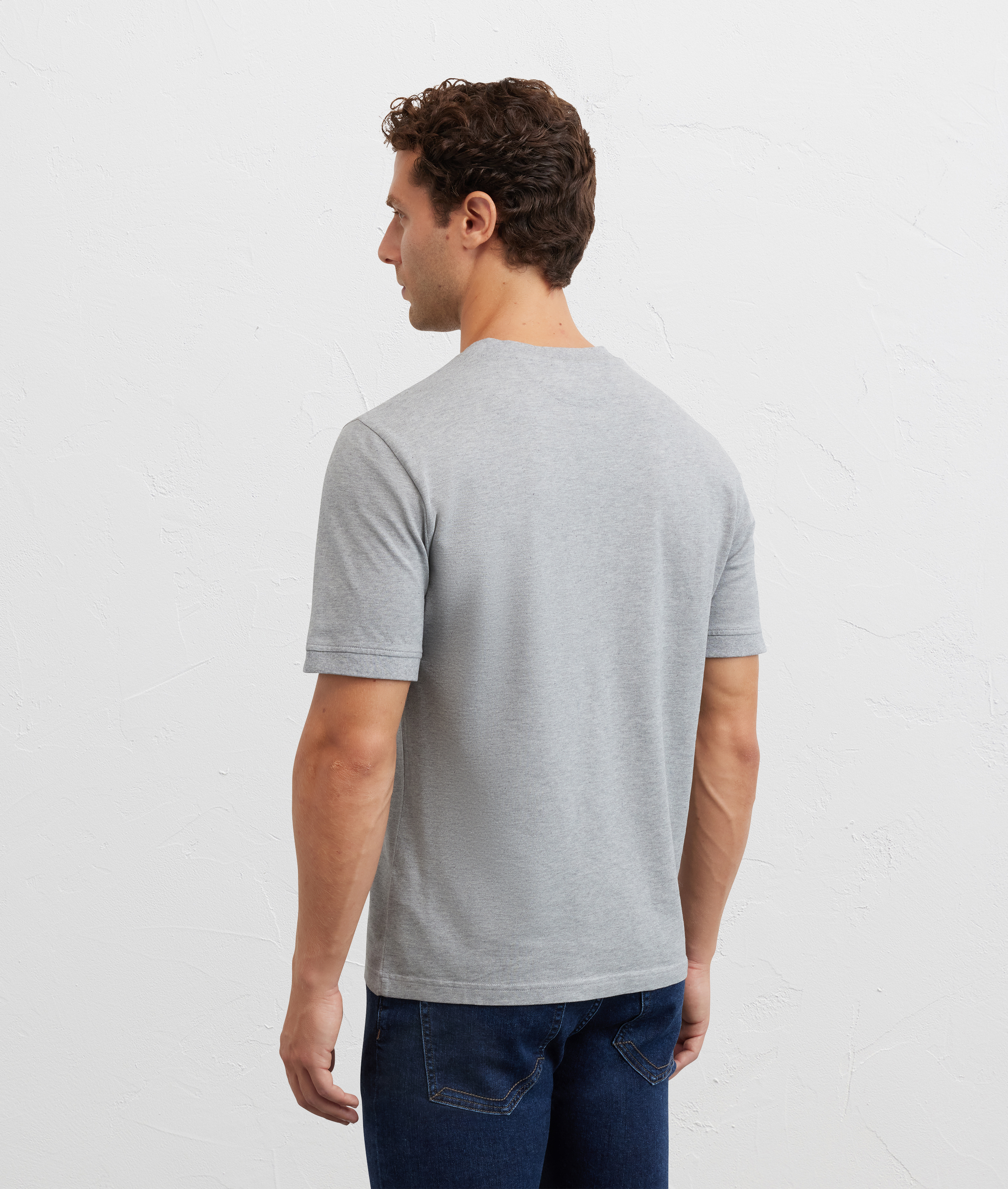 light grey cotton piquet t-shirt Pal Zileri | Shop Online