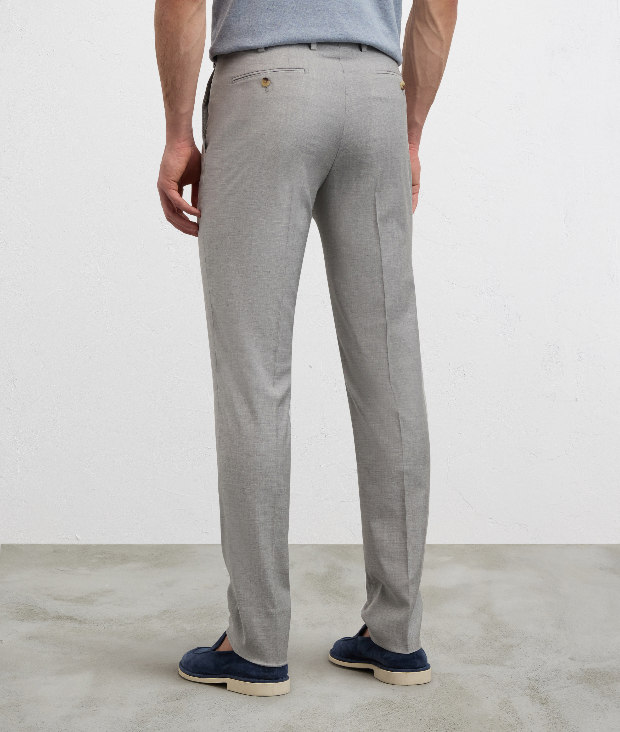 light grey stretch wool viscose and elastane trousers Pal Zileri