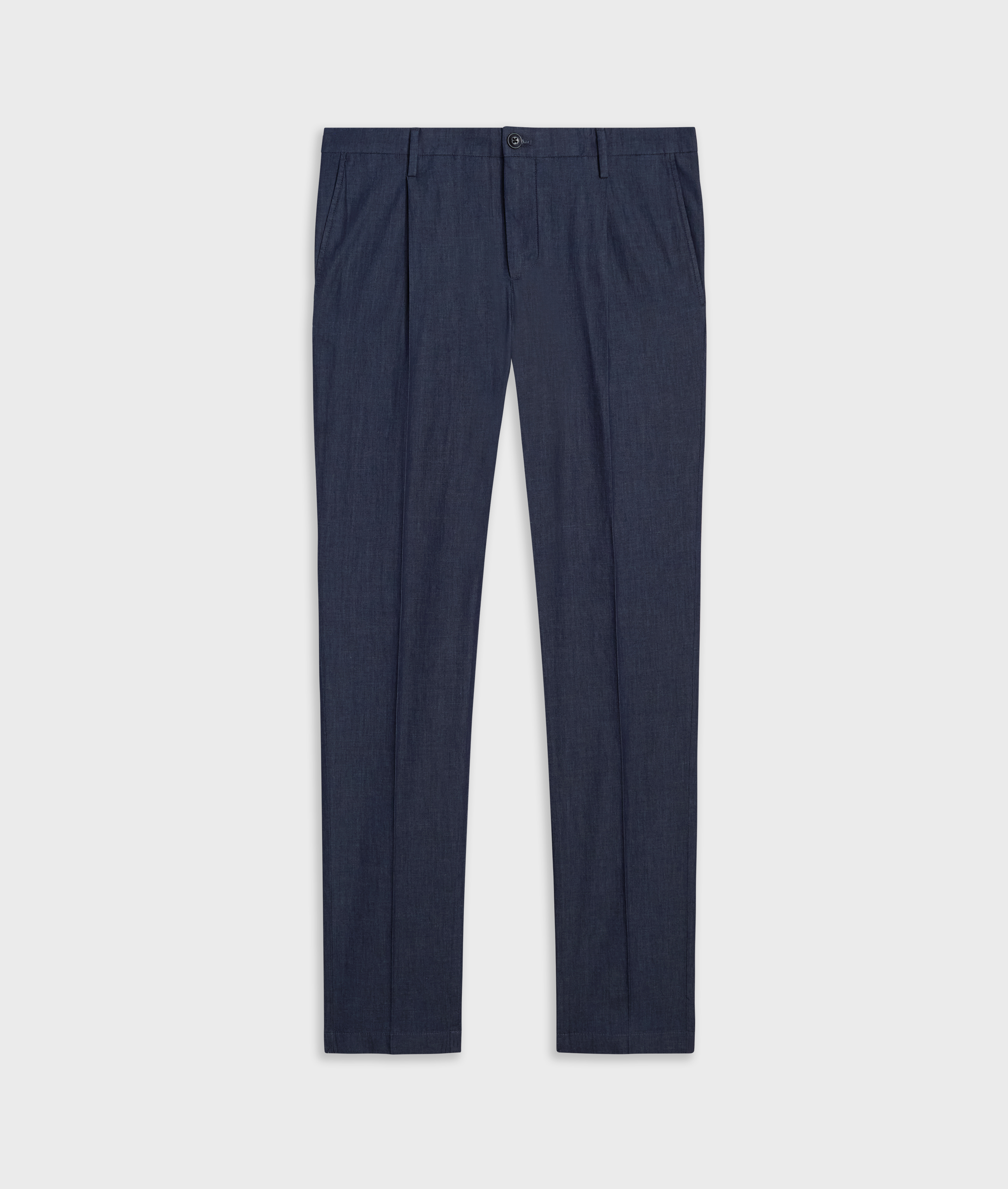 navy blue ultra lightweight denim pleated chinos Pal Zileri | Shop