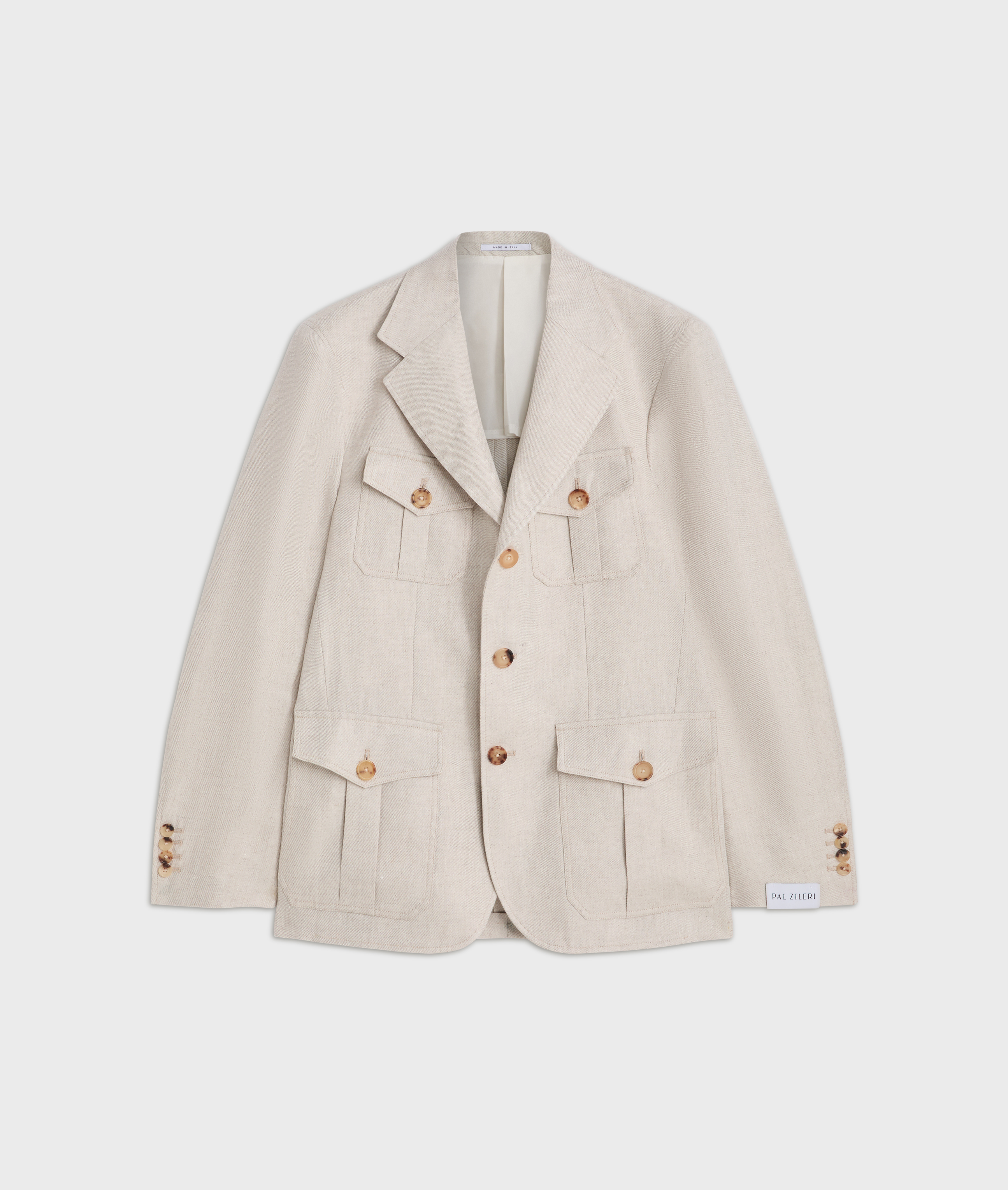 nikorasu PAL ZILERI ハンティングジャケット イタリア製 natural colored linen brera line unlined hunting jacket Pal Zileri