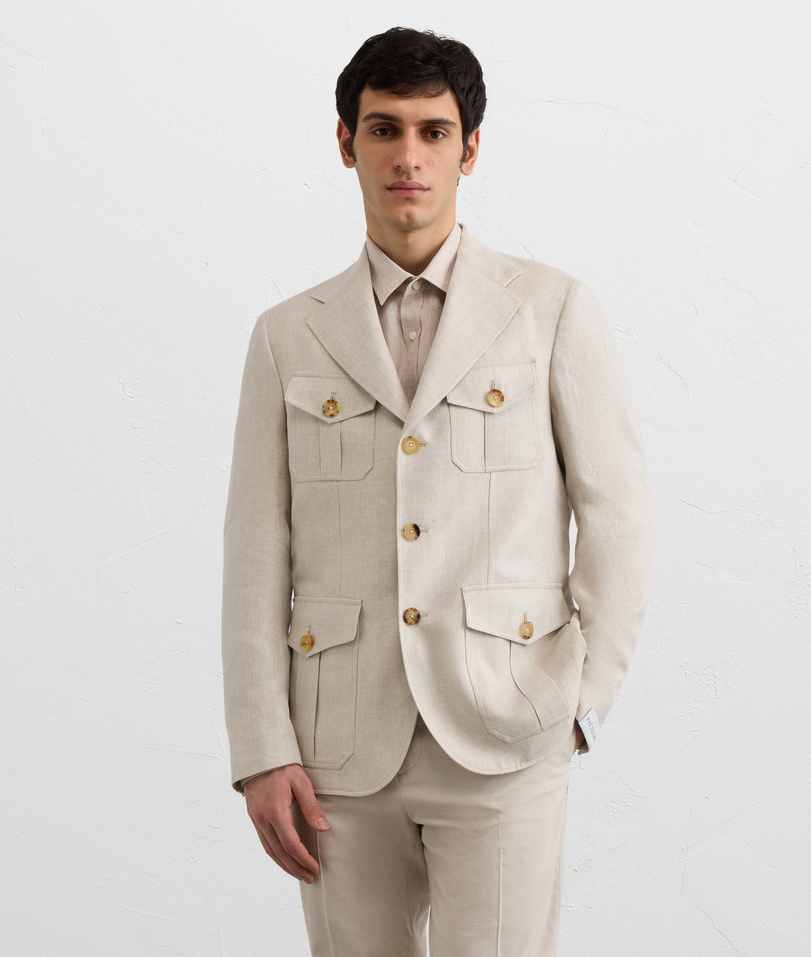 natural colored linen brera line unlined hunting jacket Pal Zileri