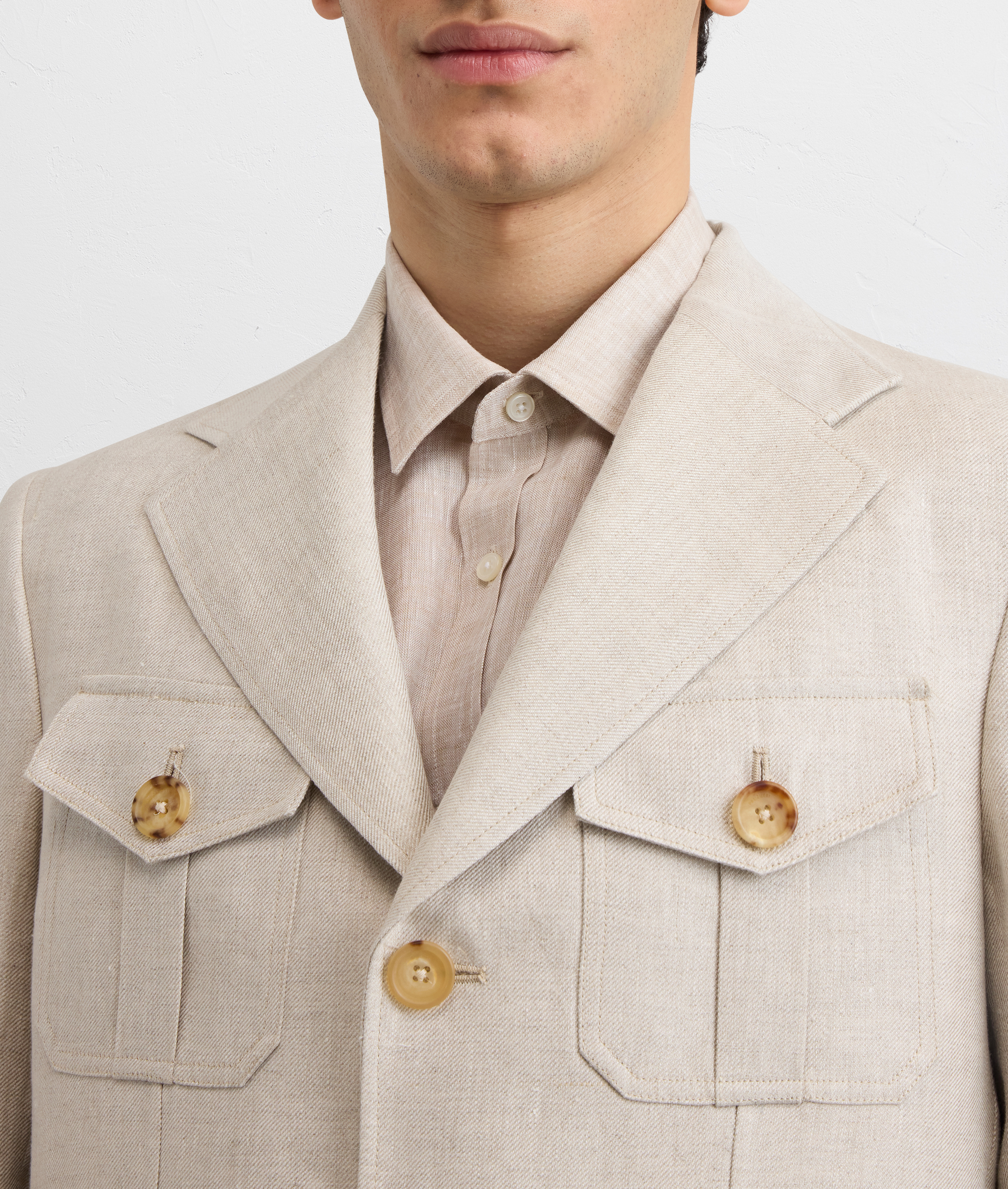 natural colored linen brera line unlined hunting jacket Pal Zileri
