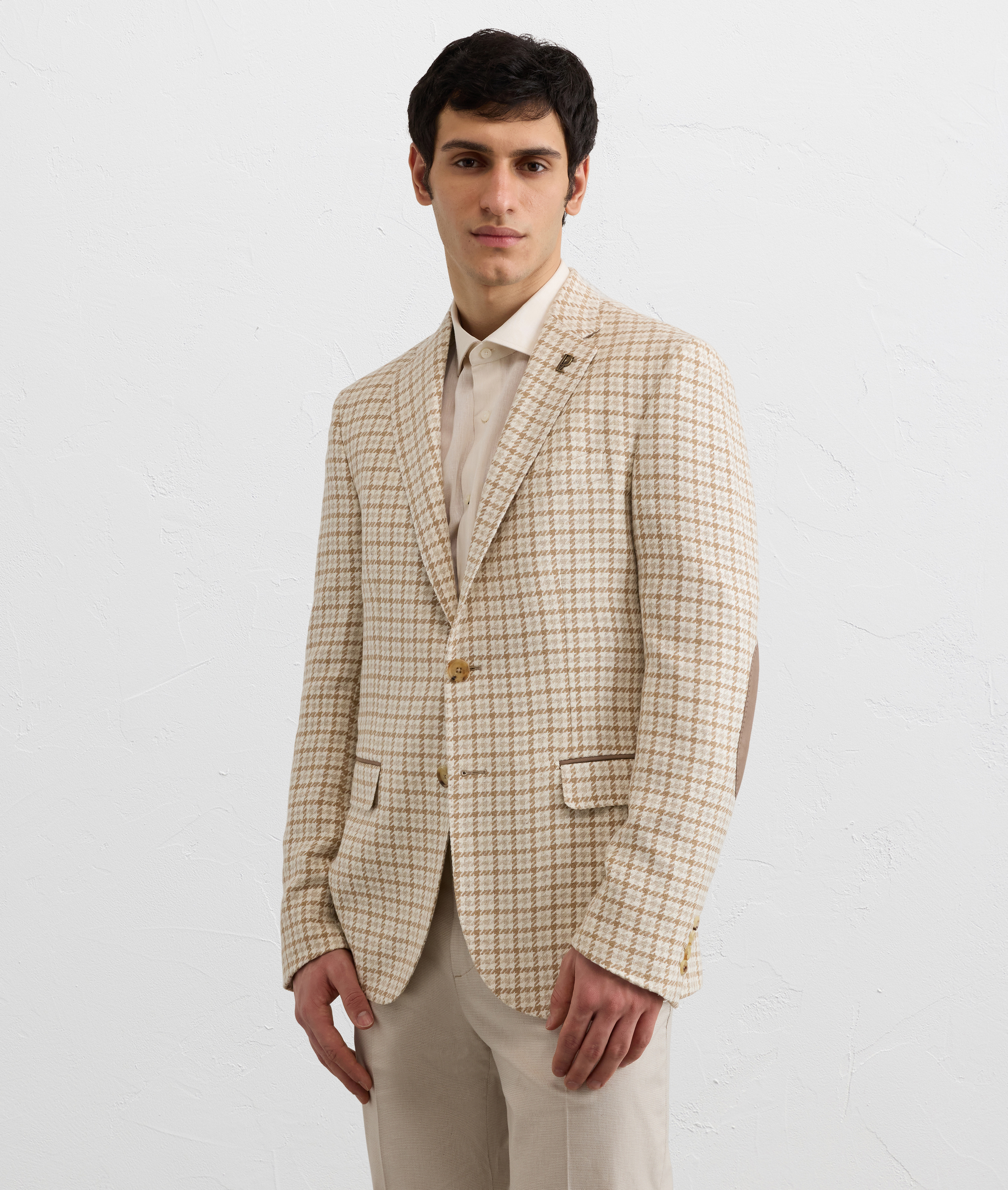 PAL ZILERI ベージュ レザージャケット light brown silk single breasted jacket Pal Zileri | Shop Online