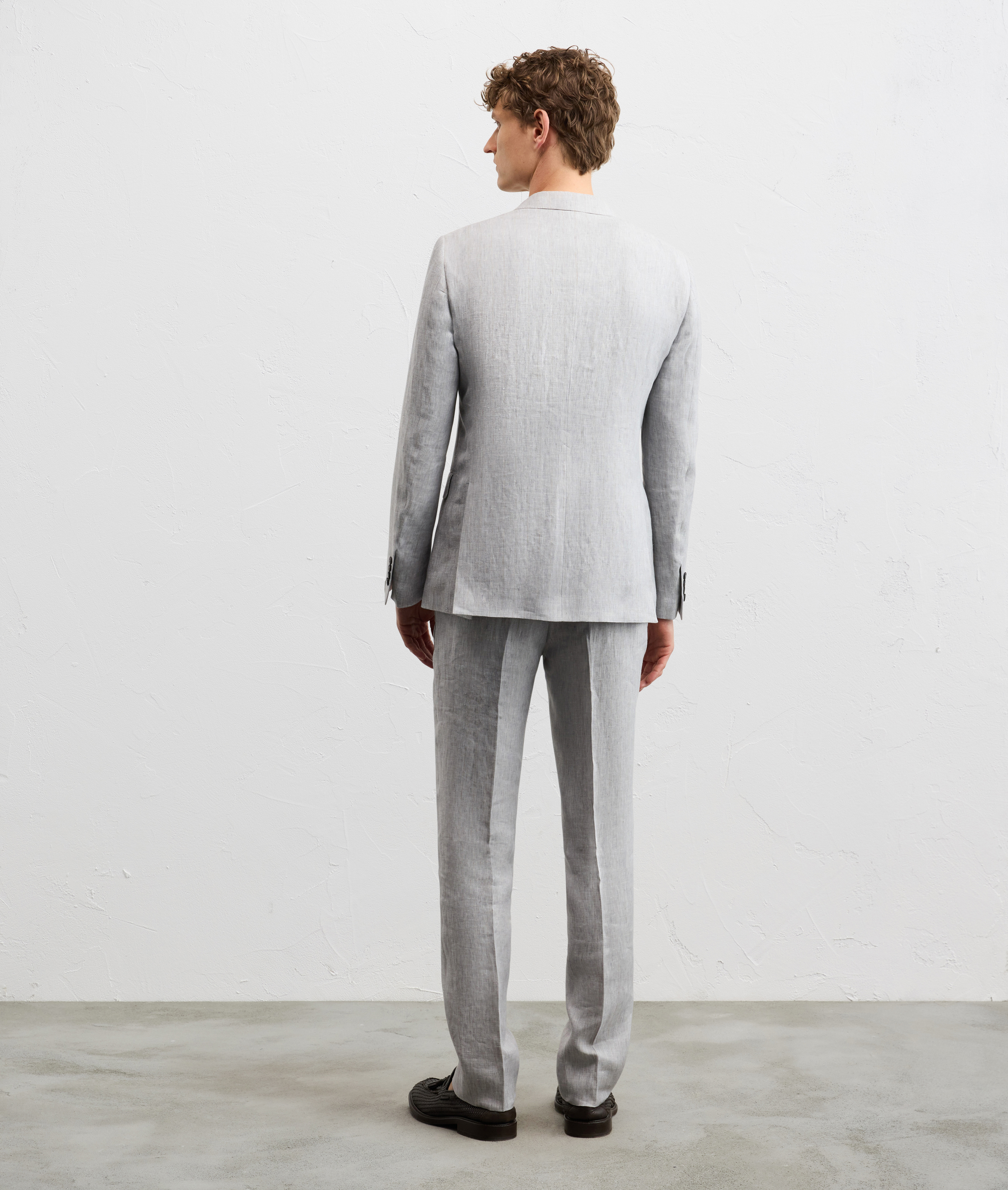 light grey linen vicenza line double breasted suit Pal Zileri