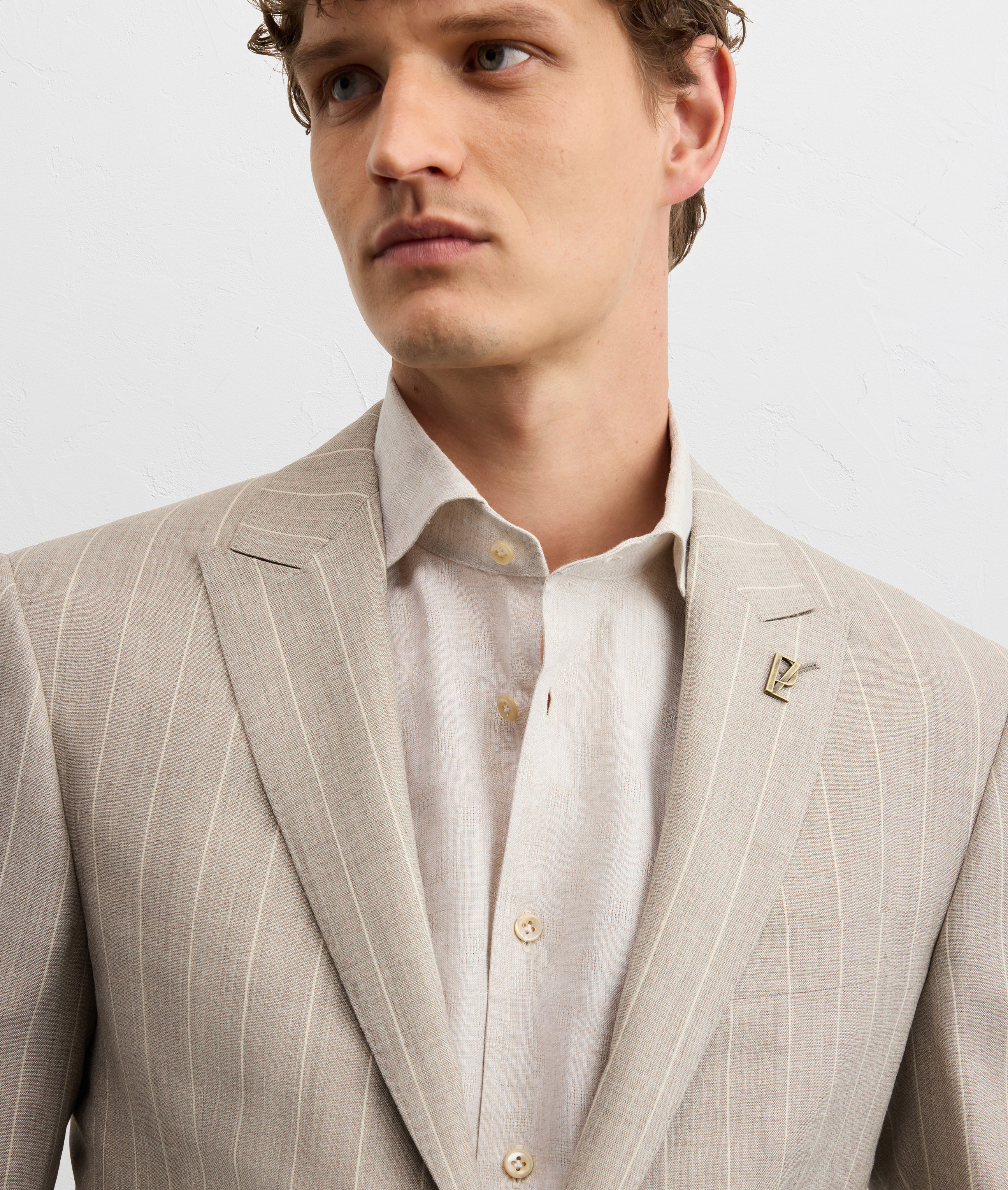 PAL ZILERI ベージュ レザージャケット light brown silk single breasted jacket Pal Zileri | Shop Online