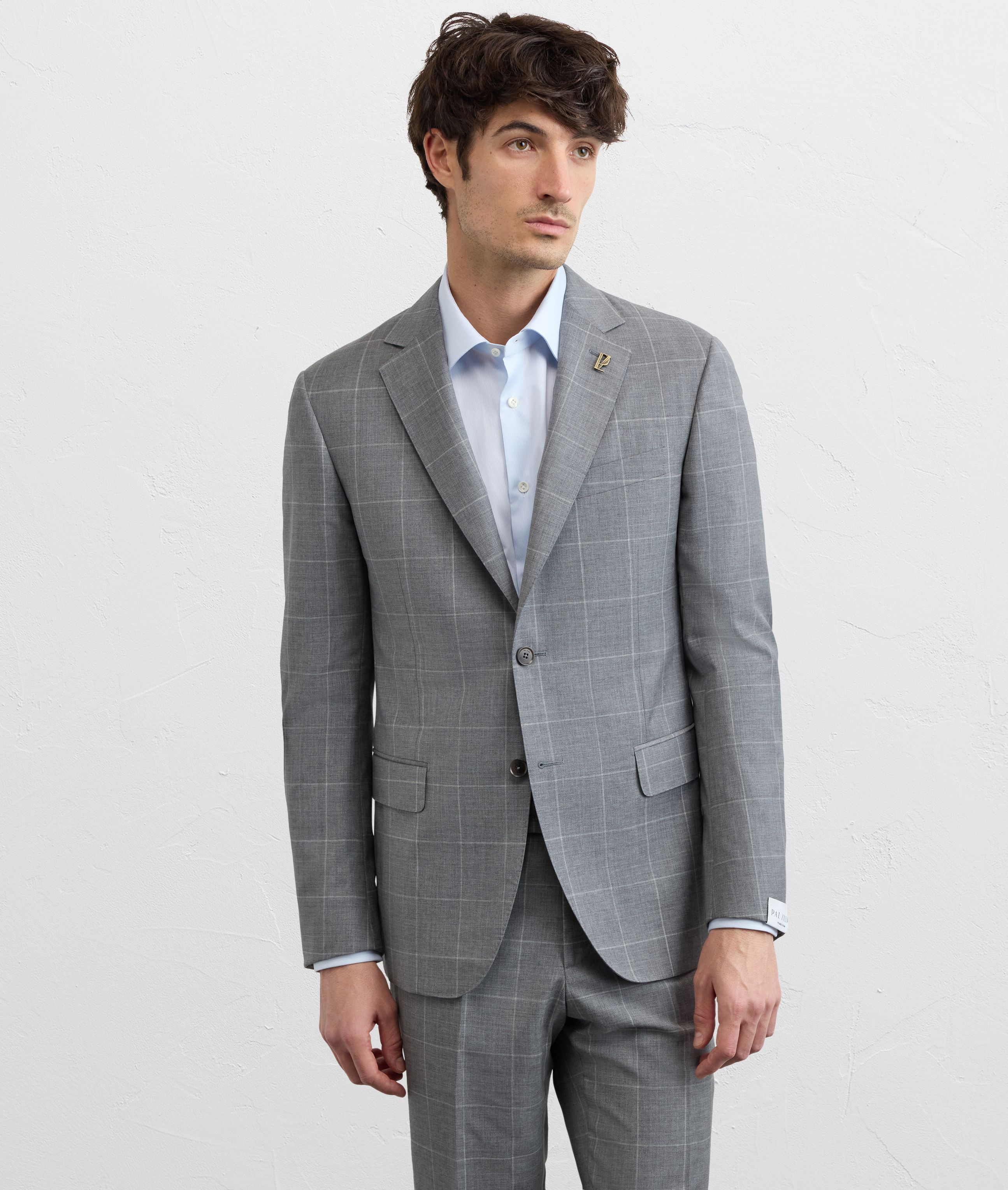 grey virgin wool key line checked suit Pal Zileri | Shop Online