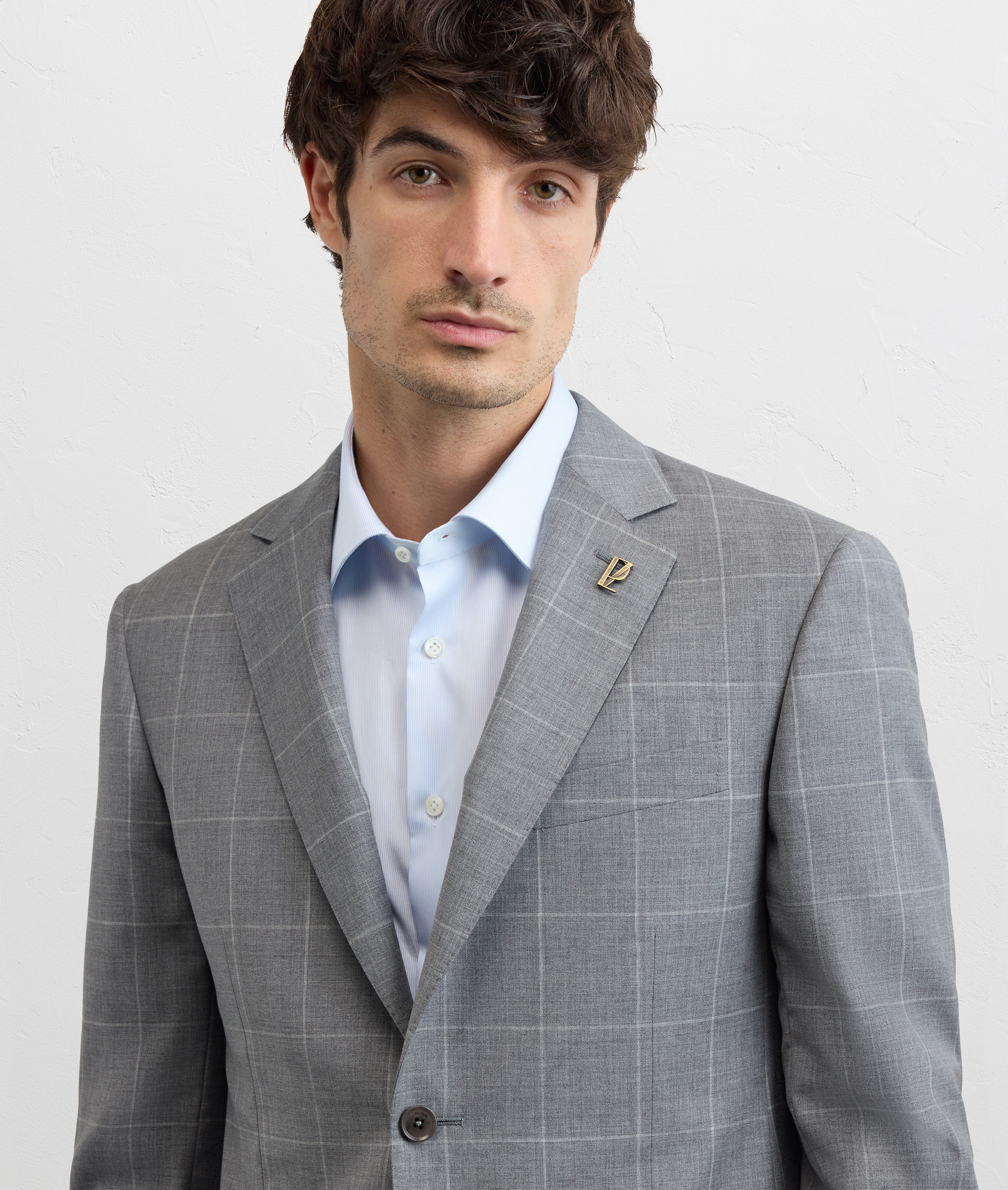 grey virgin wool key line checked suit Pal Zileri | Shop Online