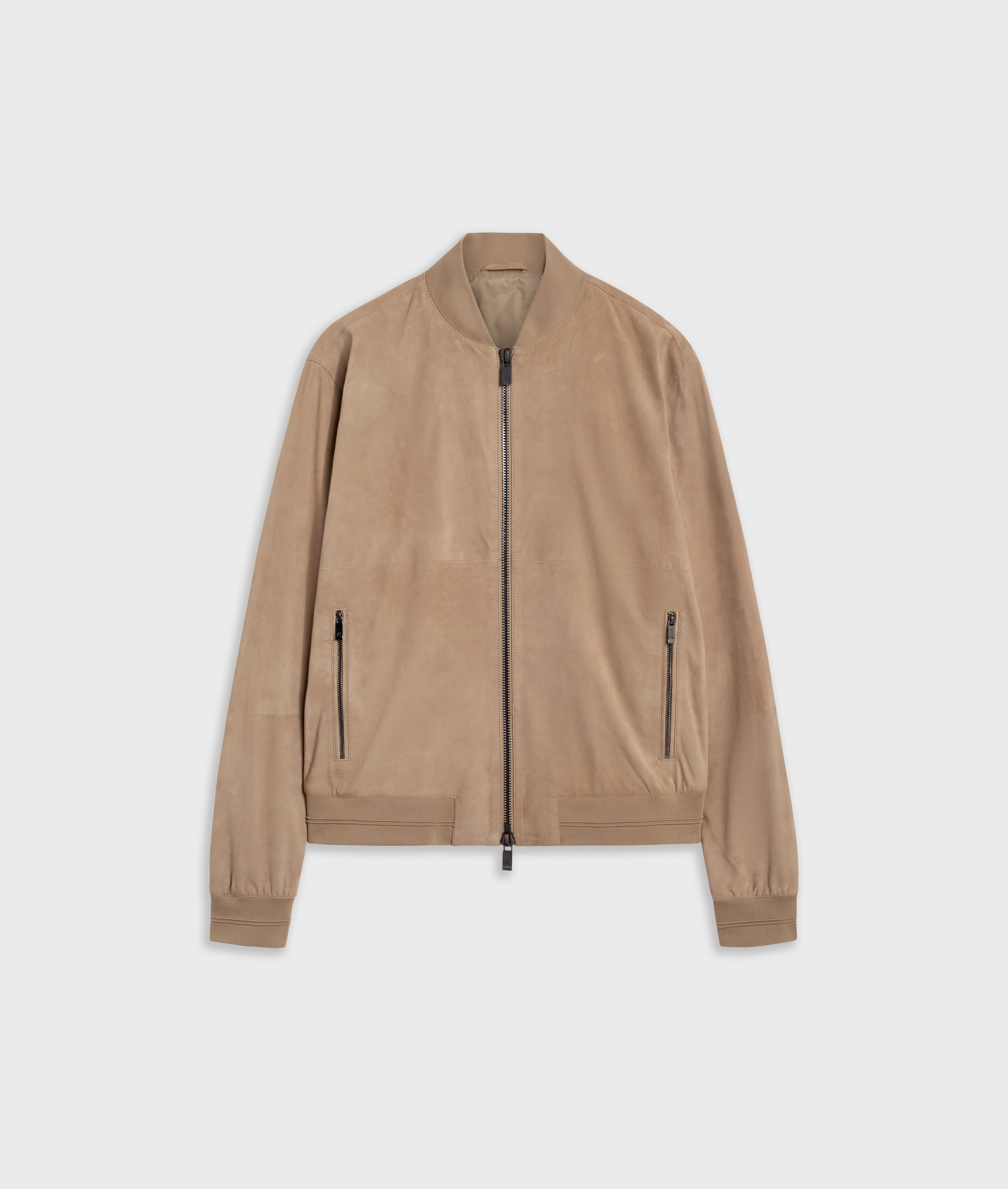light brown goat suede ultra lightweight bomber jacket Pal Zileri