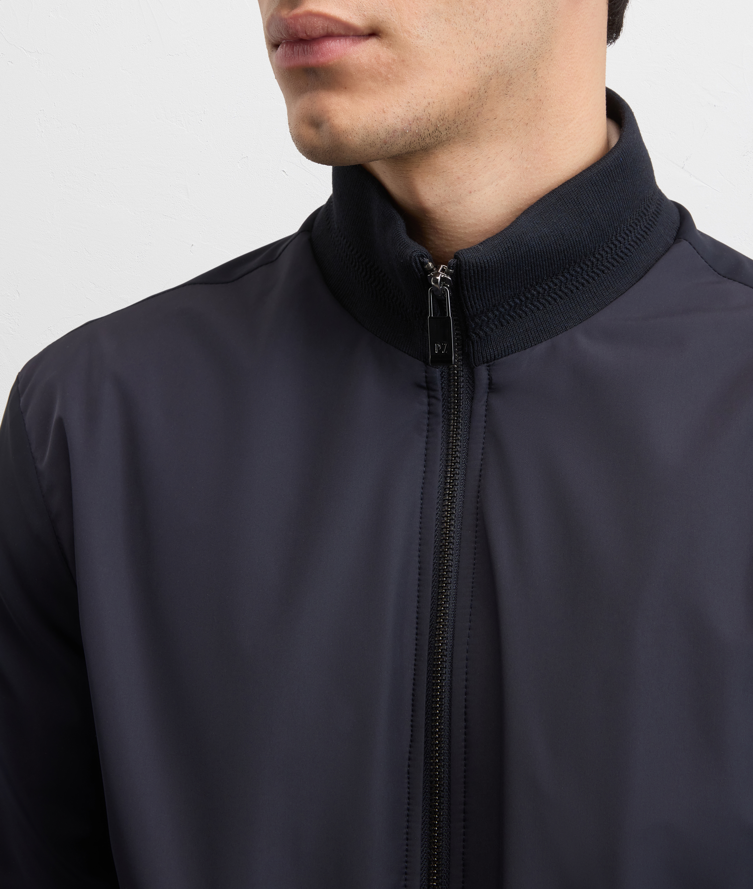 navy blue water repellent lightweight polyester bomber jacket Pal