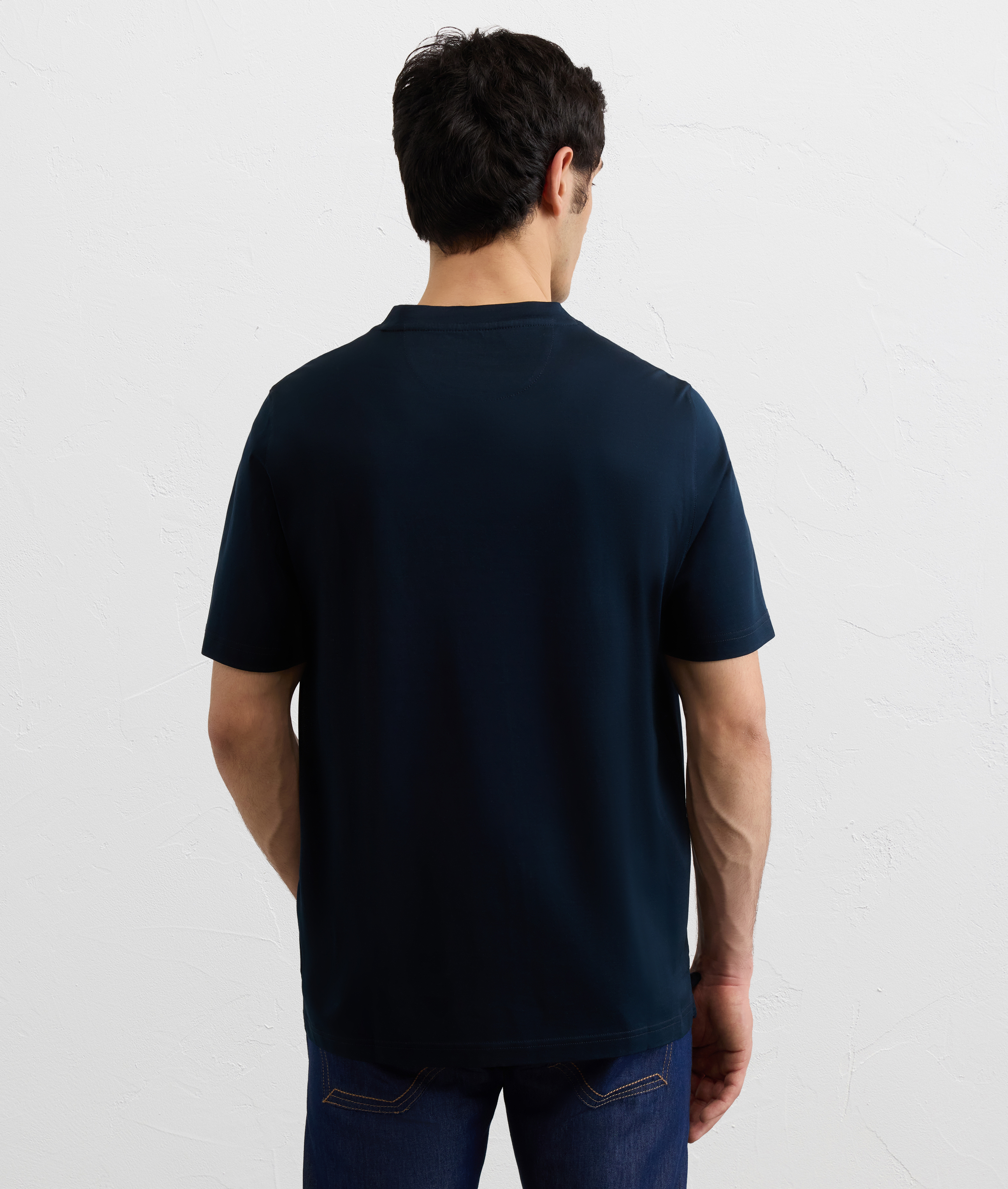 カットソー(長袖/七分) Asymmetric Cotton-blend Jersey Top navy Men's Navy Tunisian T-shirt | Zadig&Voltaire