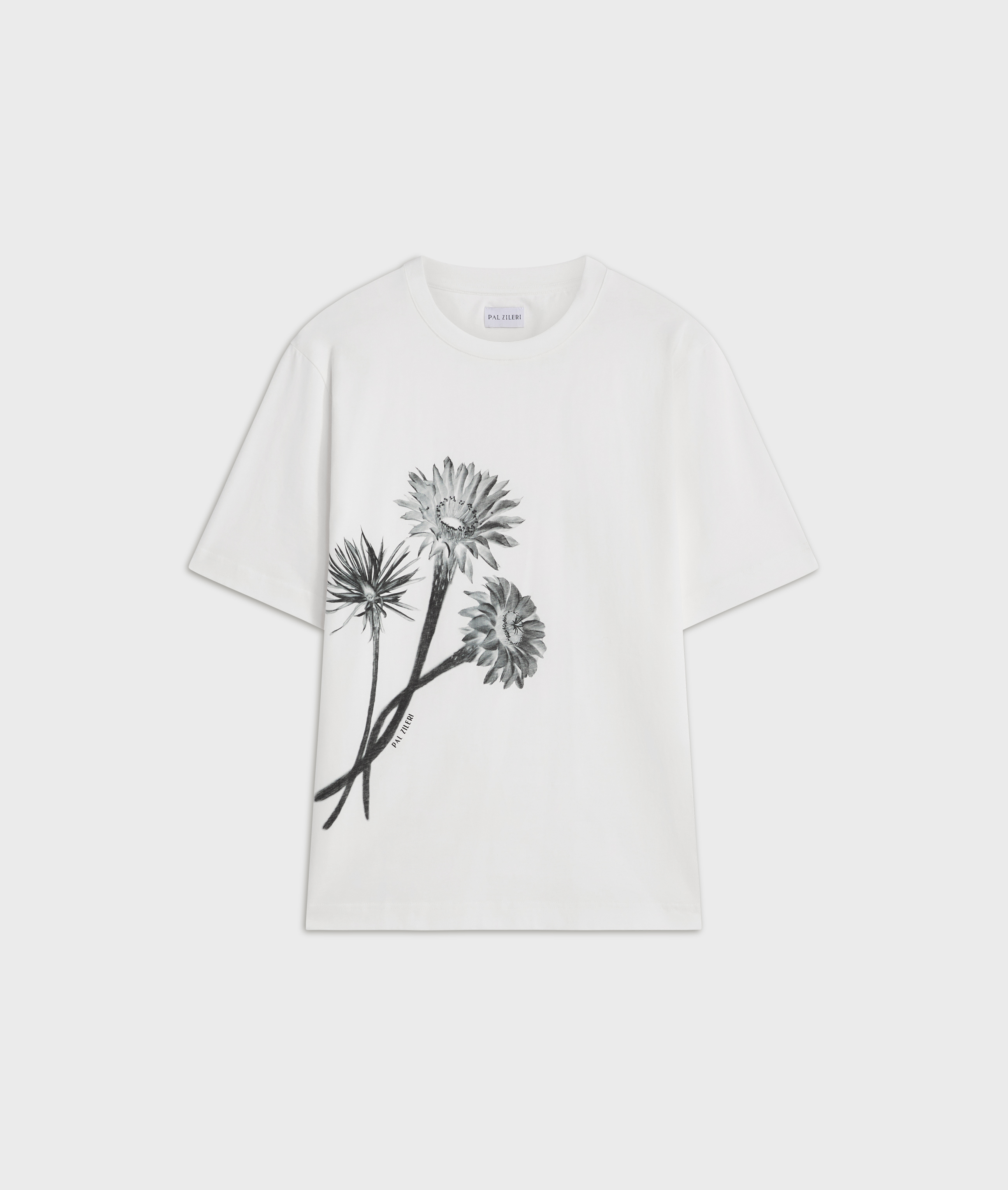 PAL ZILERI　Flower Fmbroidery Over Shirts white printed cotton t shirt Pal Zileri | Shop Online