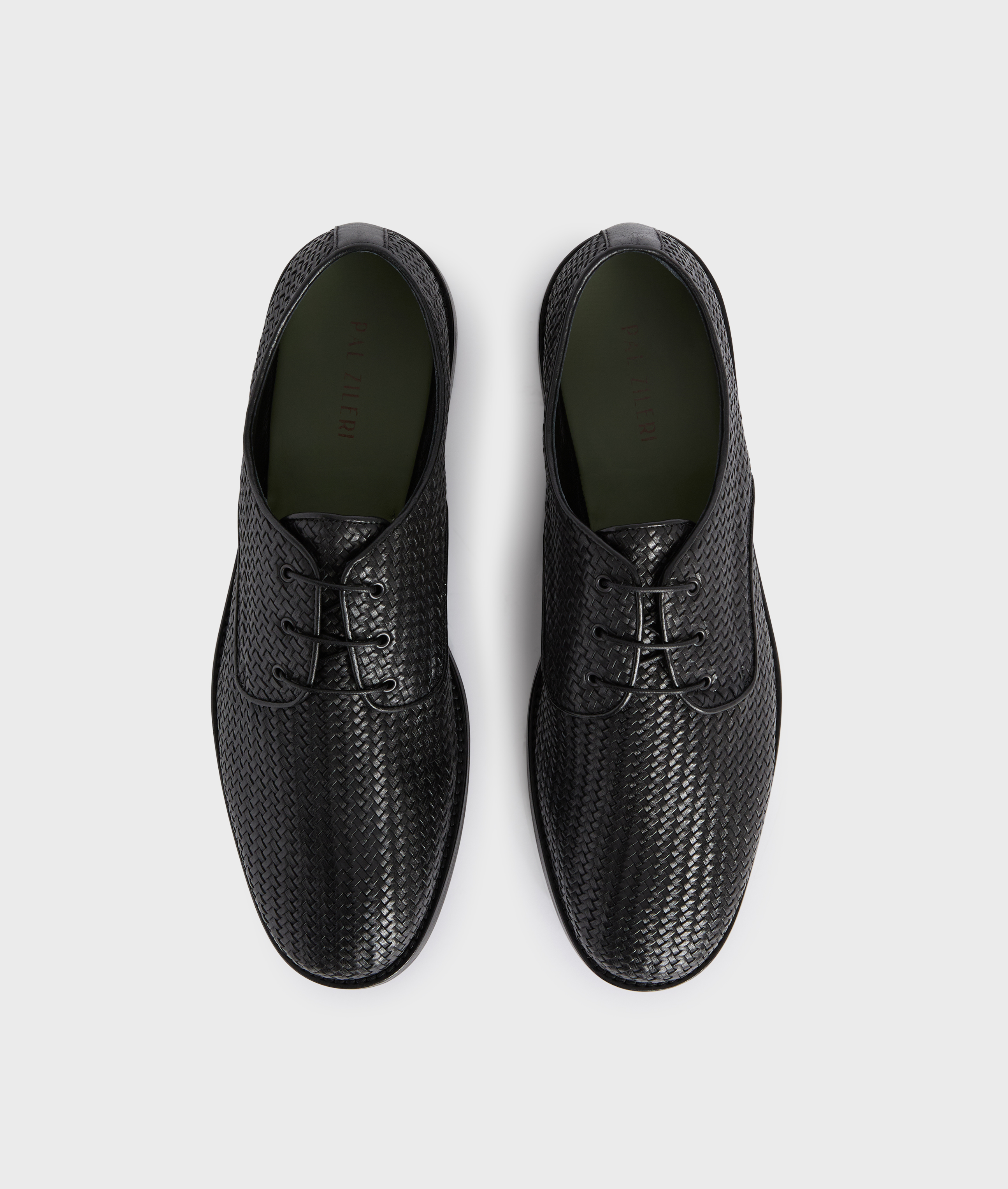 Derby in black fine woven calfskin Pal Zileri | Shop Online display picture 3