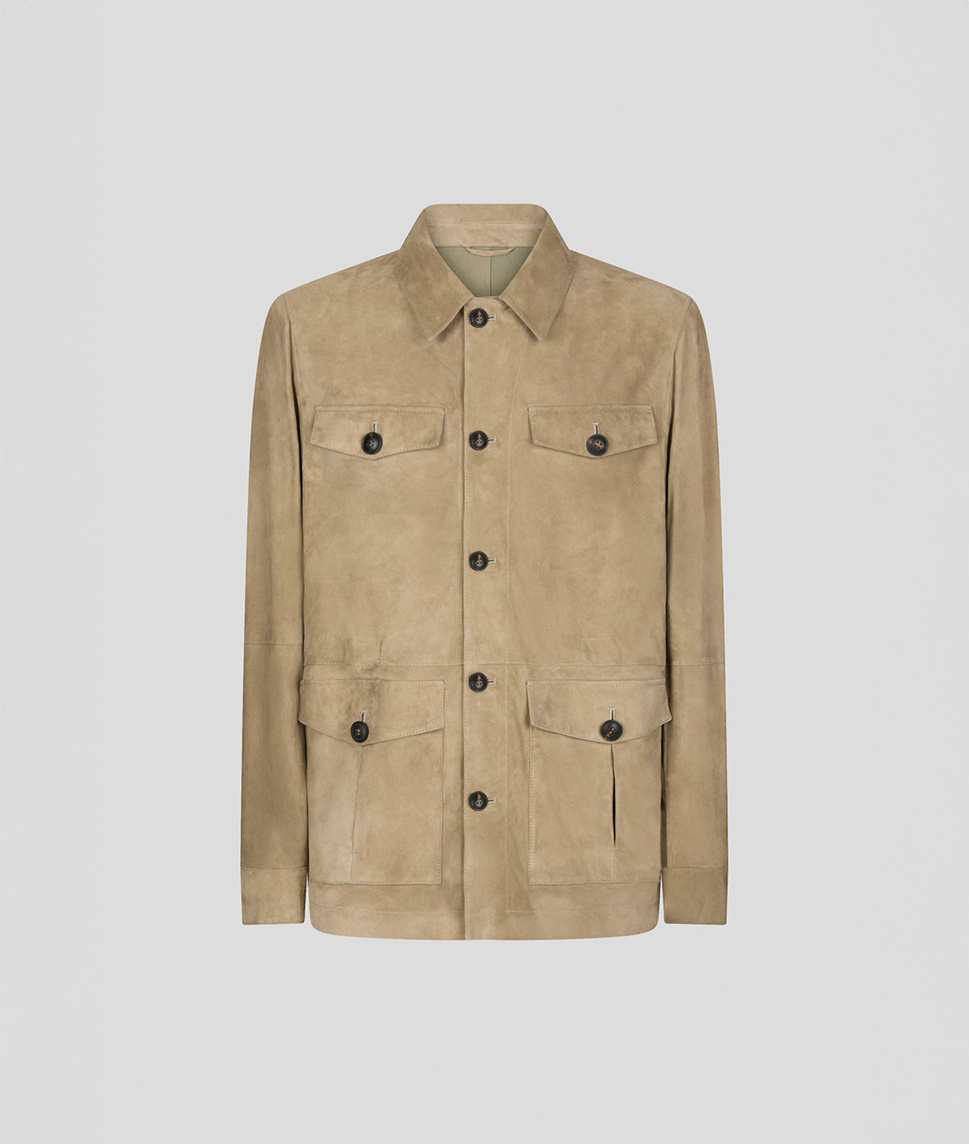 Field Jacket In Suede Con Dettagli In Nappa Verde Chiaro - Capispalla - Pal Zileri | Official Website