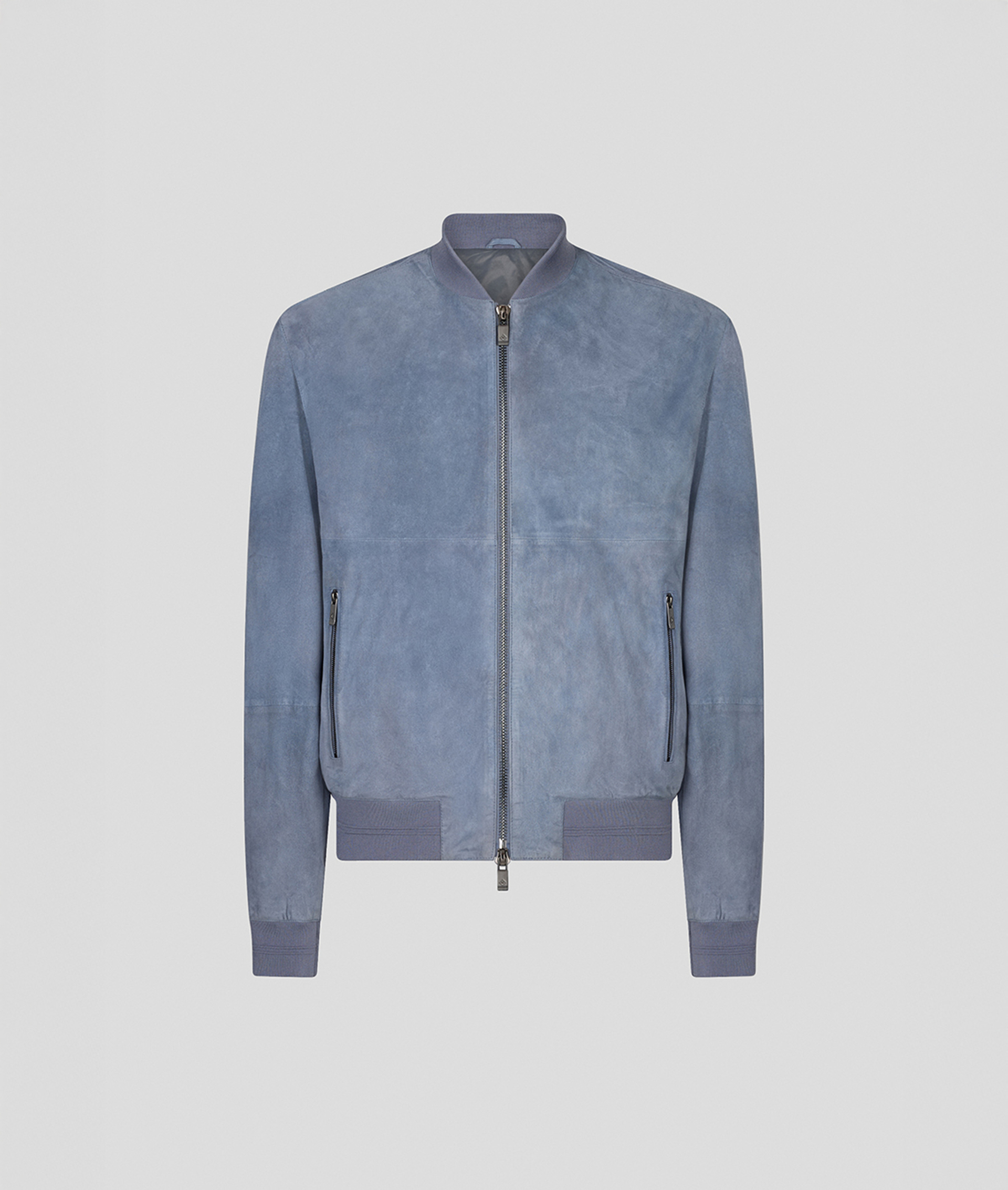 Bomber In Camoscio Ultra Leggero Azzurro - Capispalla - Pal Zileri | Official Website