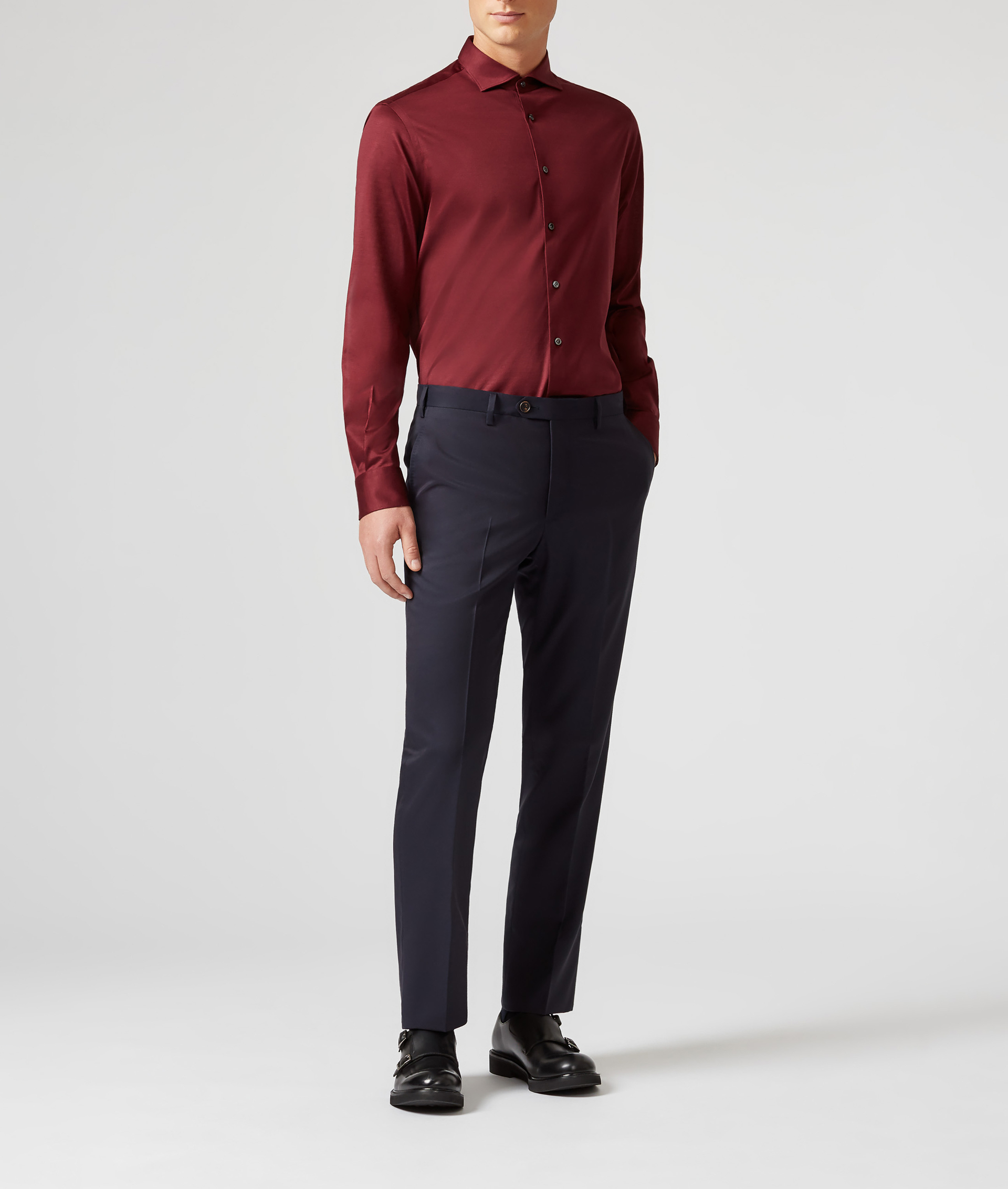 Classic Pants in Pure Wool with Front Crease Navy Blue | Pal Zileri