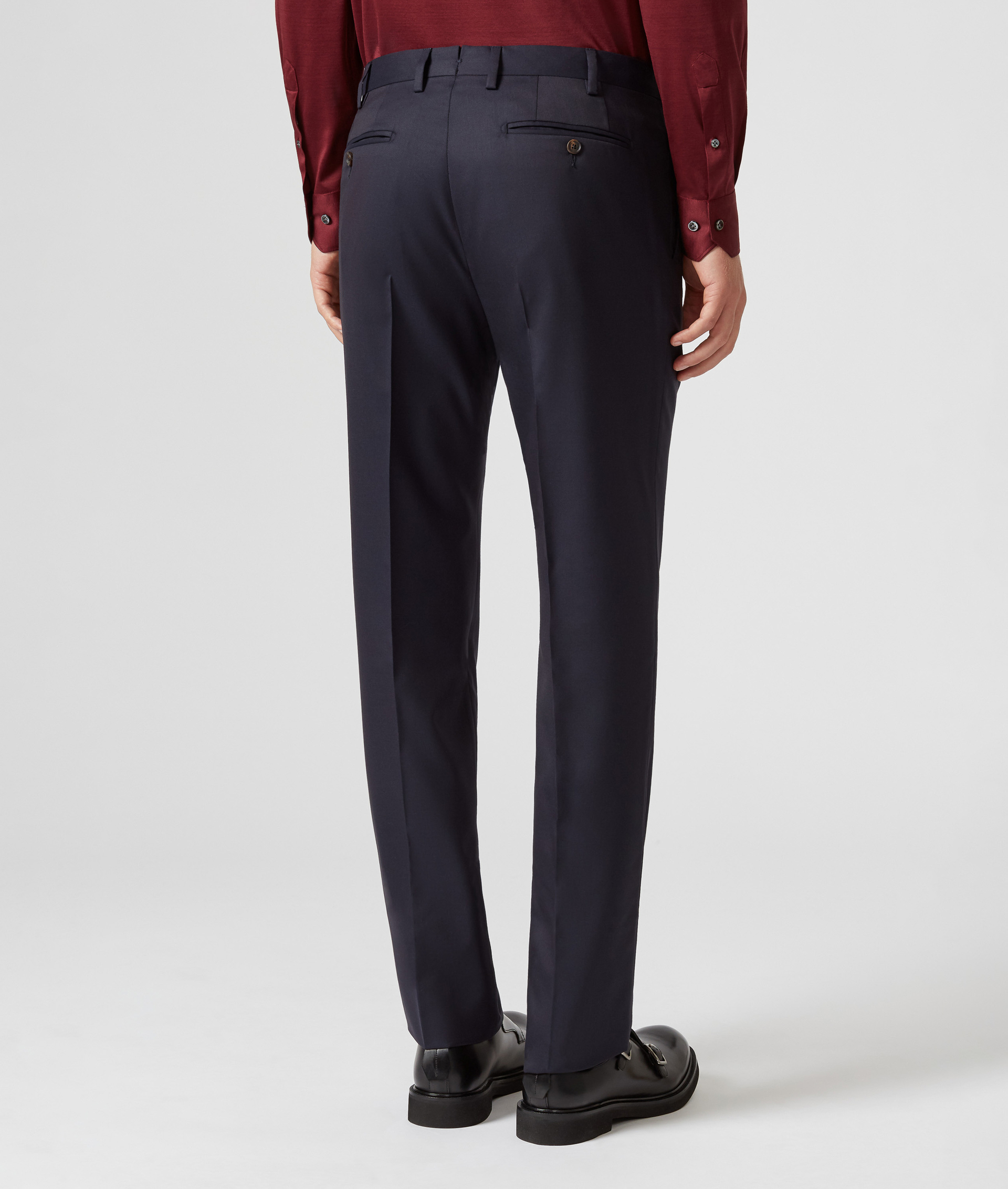 Classic Pants in Pure Wool with Front Crease Navy Blue | Pal Zileri