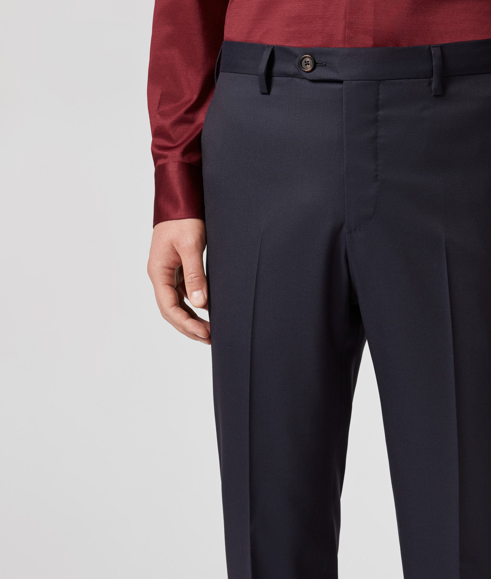 Classic Pants in Pure Wool with Front Crease Navy Blue | Pal Zileri