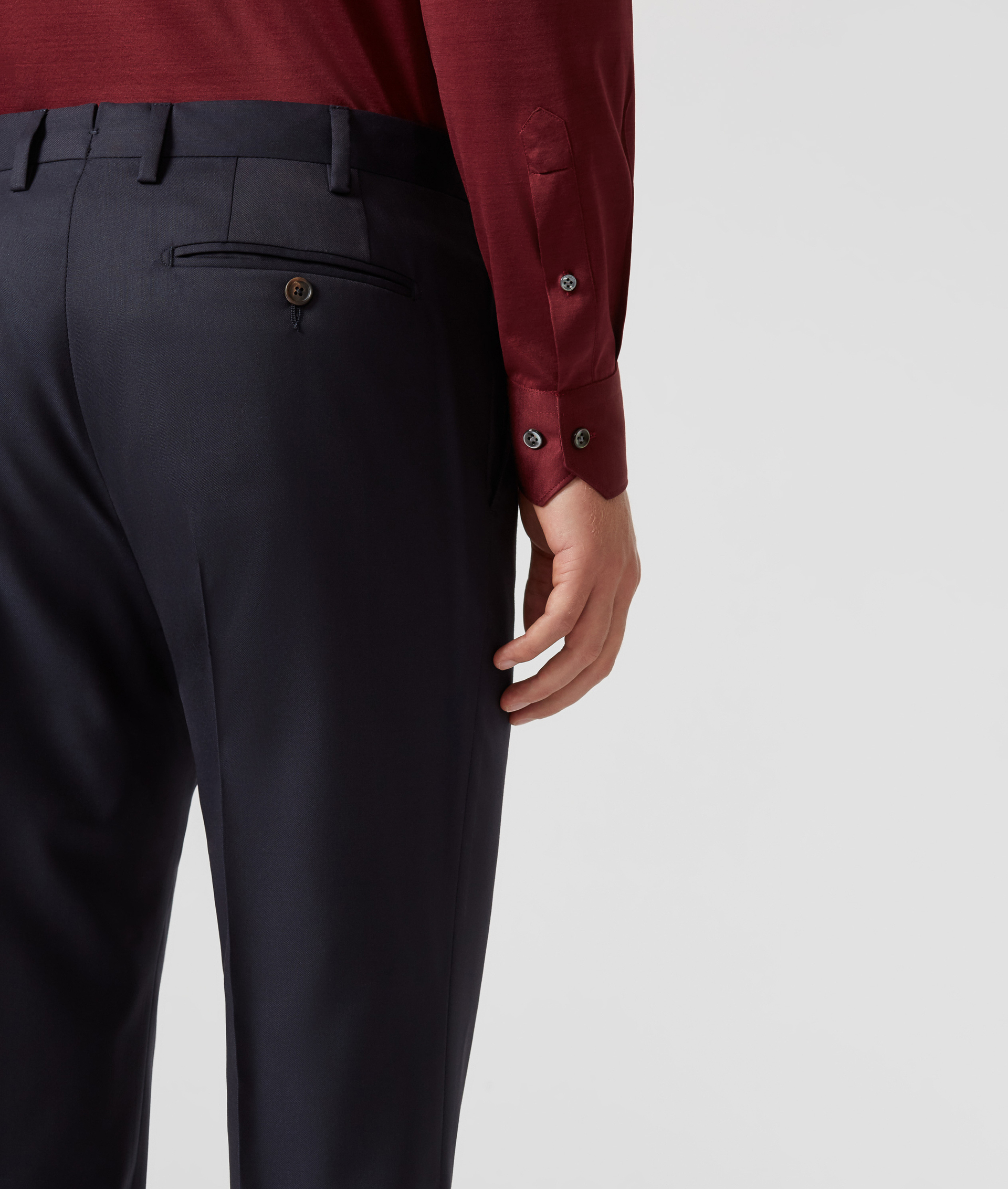 Classic Pants in Pure Wool with Front Crease Navy Blue | Pal Zileri