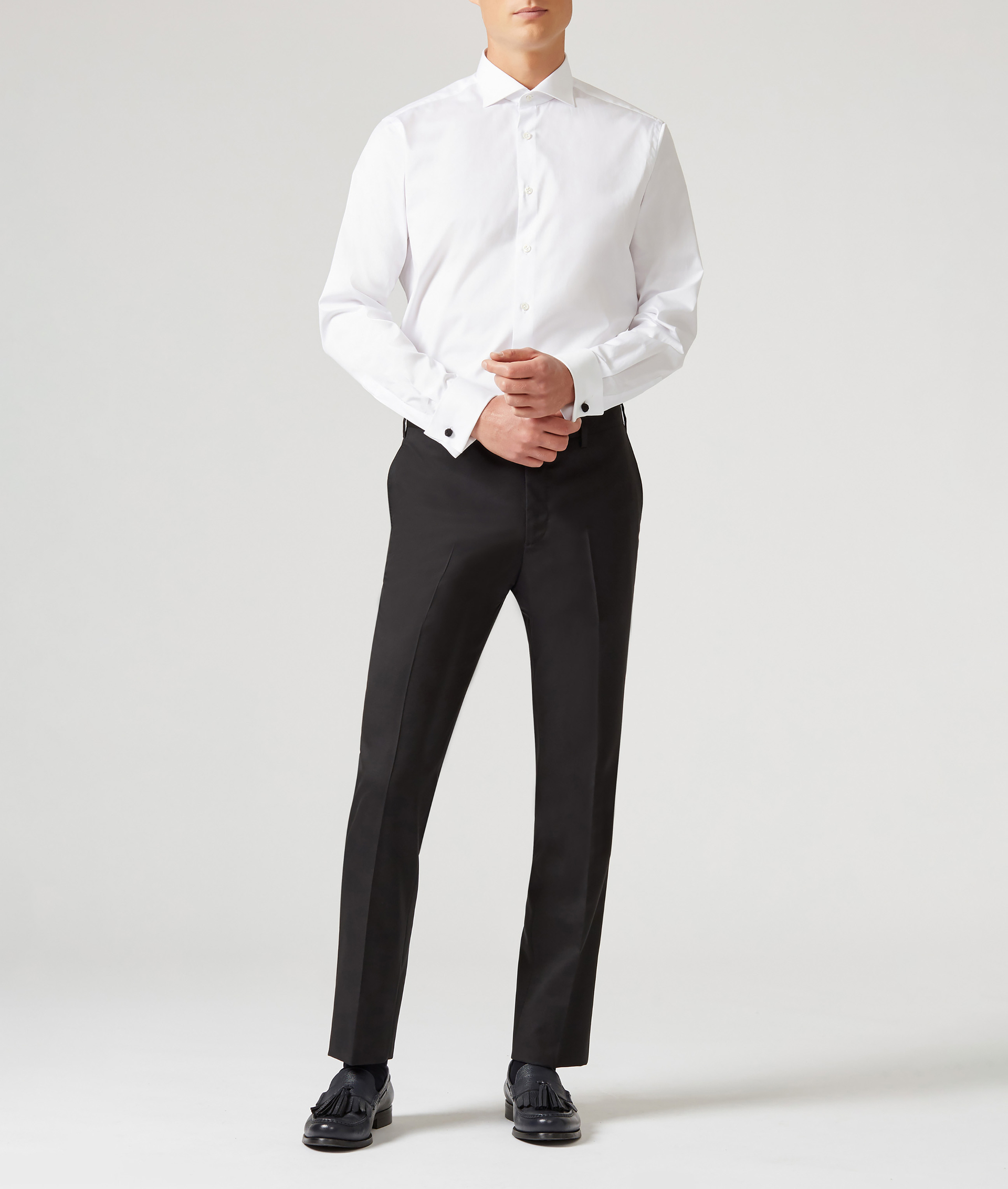 Classic Pants in Pure Wool with Front Crease Black | Pal Zileri