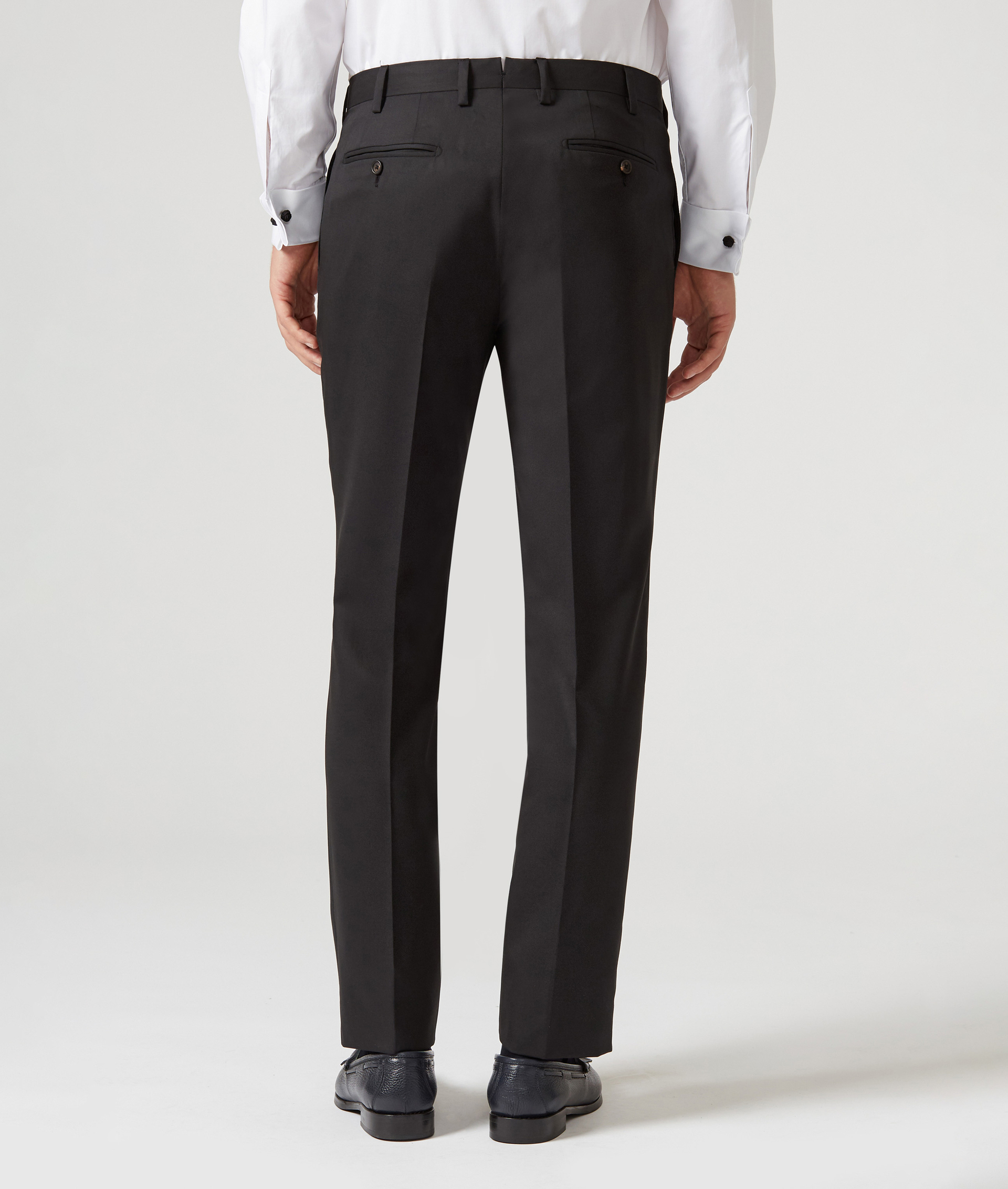 Classic Pants in Pure Wool with Front Crease Black | Pal Zileri