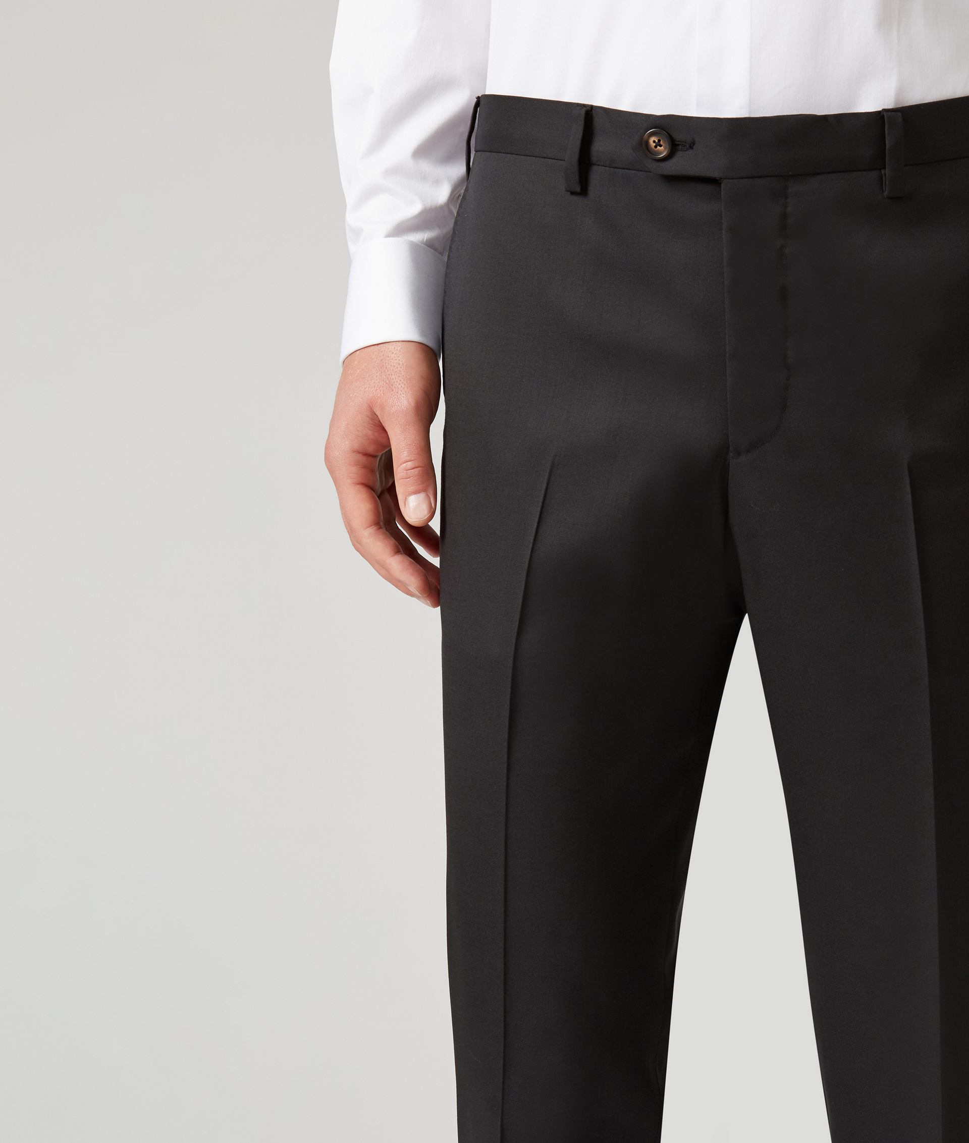 Classic Pants in Pure Wool with Front Crease Black | Pal Zileri