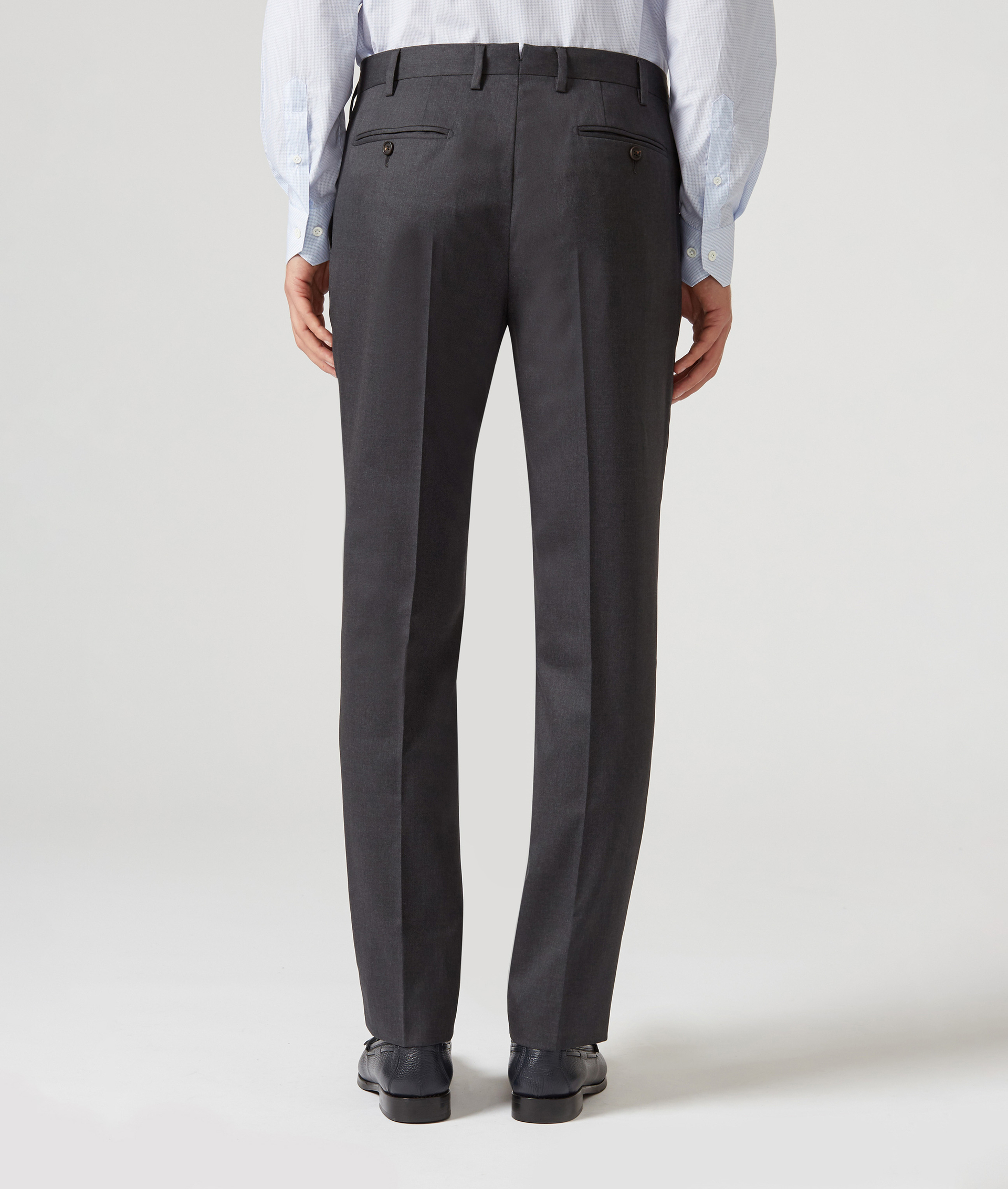 Classic Pants in Pure Wool with Front Crease Dark Grey | Pal Zileri