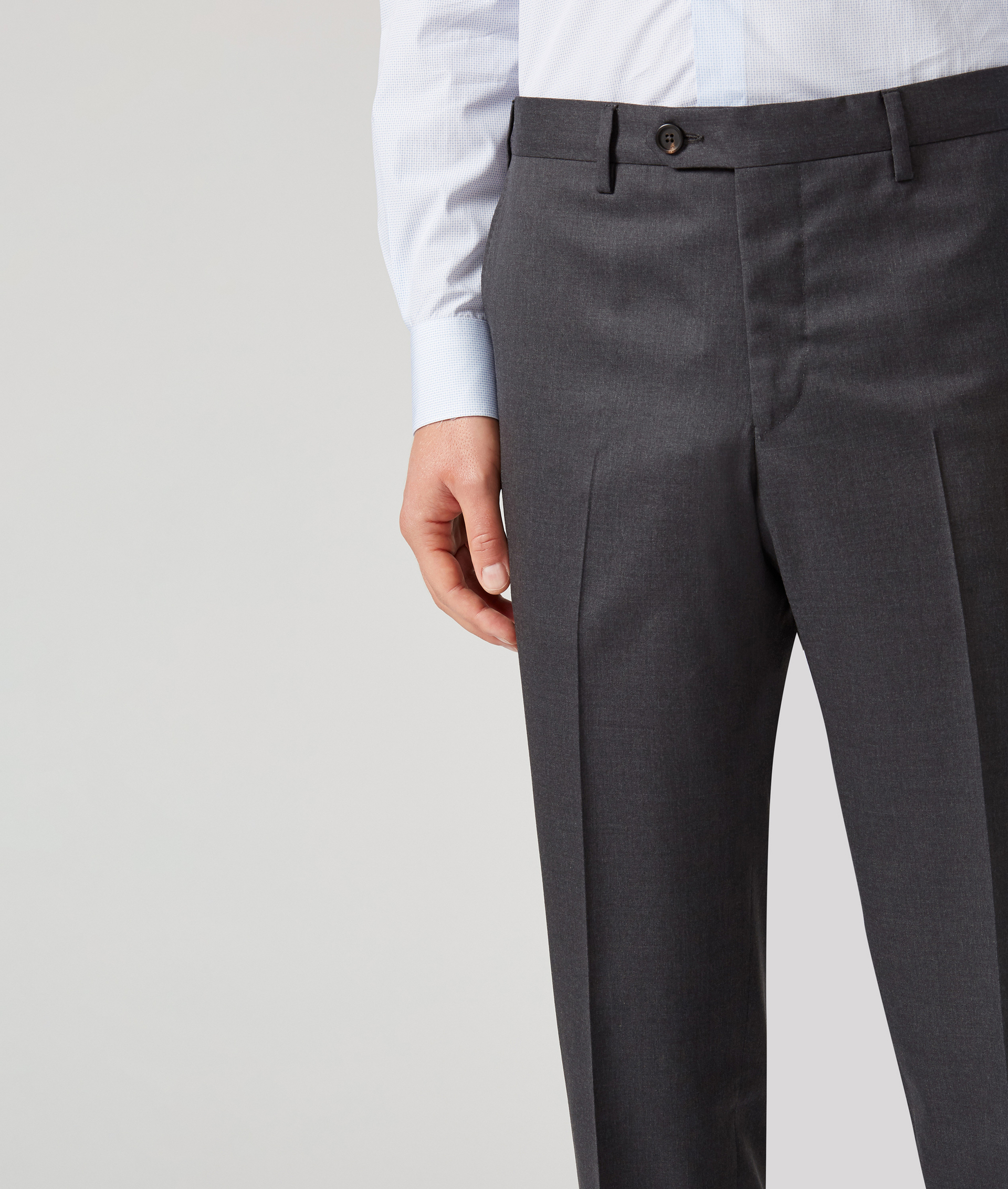 Classic Pants in Pure Wool with Front Crease Dark Grey | Pal Zileri