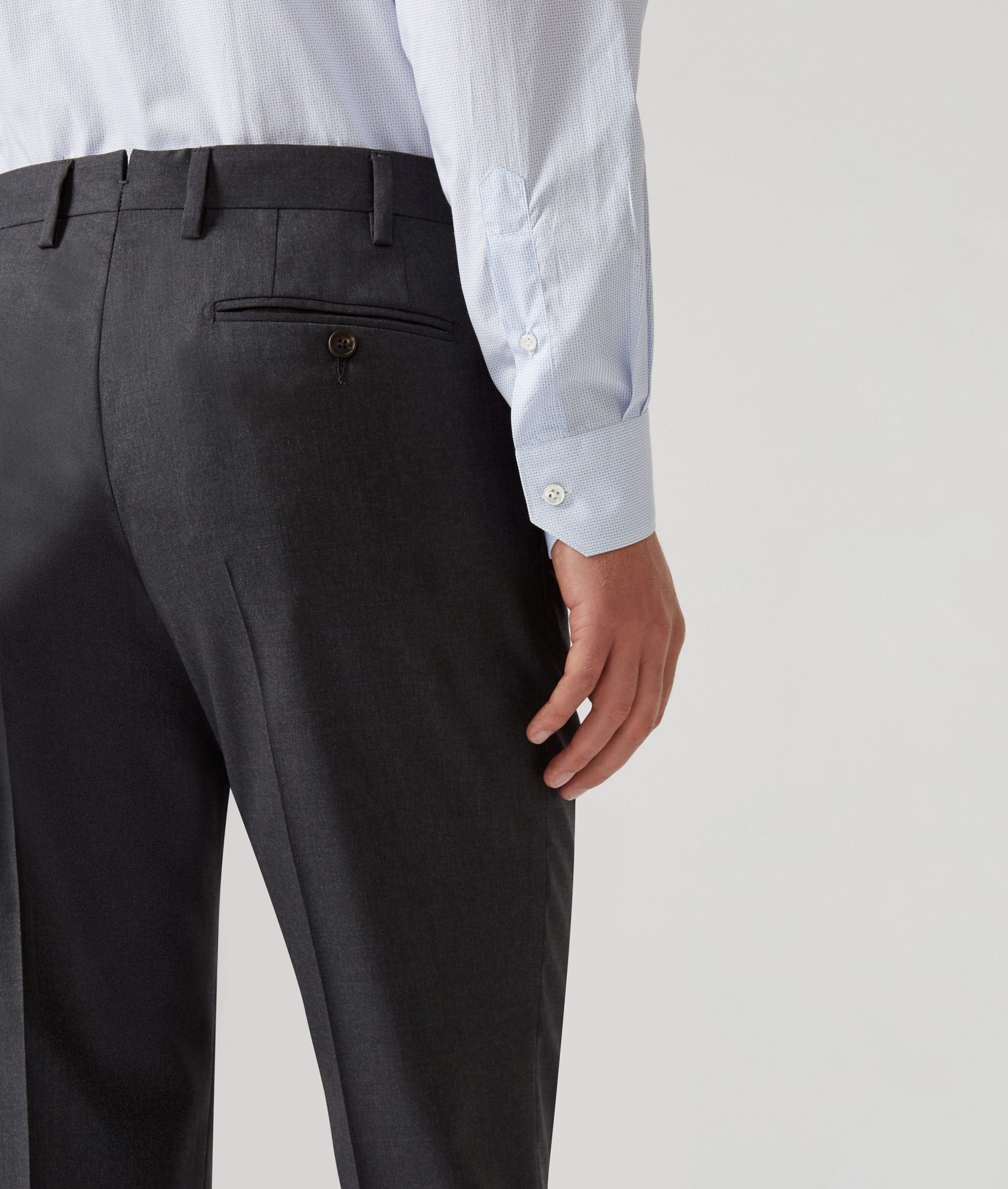 Classic Pants in Pure Wool with Front Crease Dark Grey | Pal Zileri