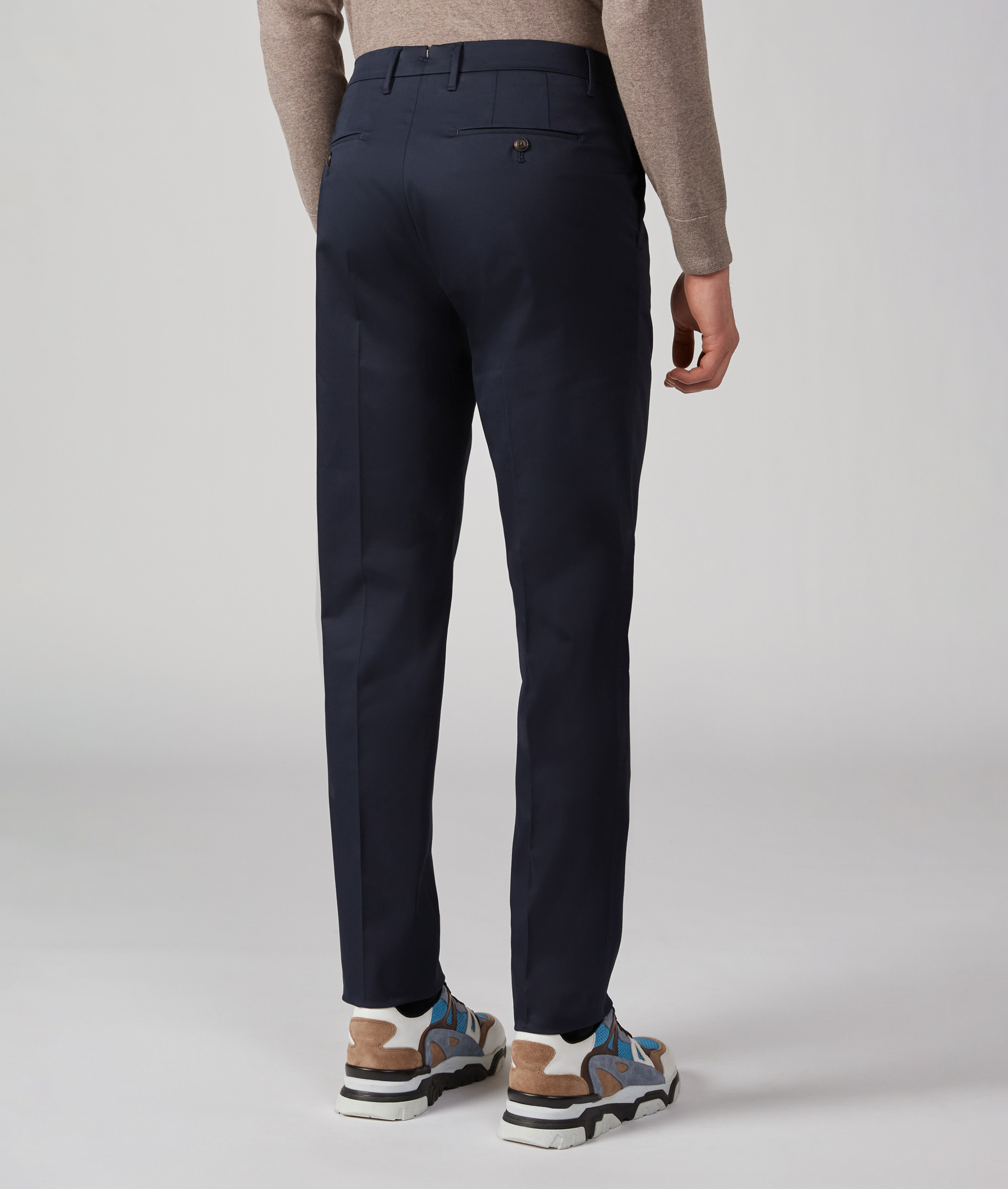 Chino Pants in Stretch Cotton Slim Fit Navy Blue | Pal Zileri