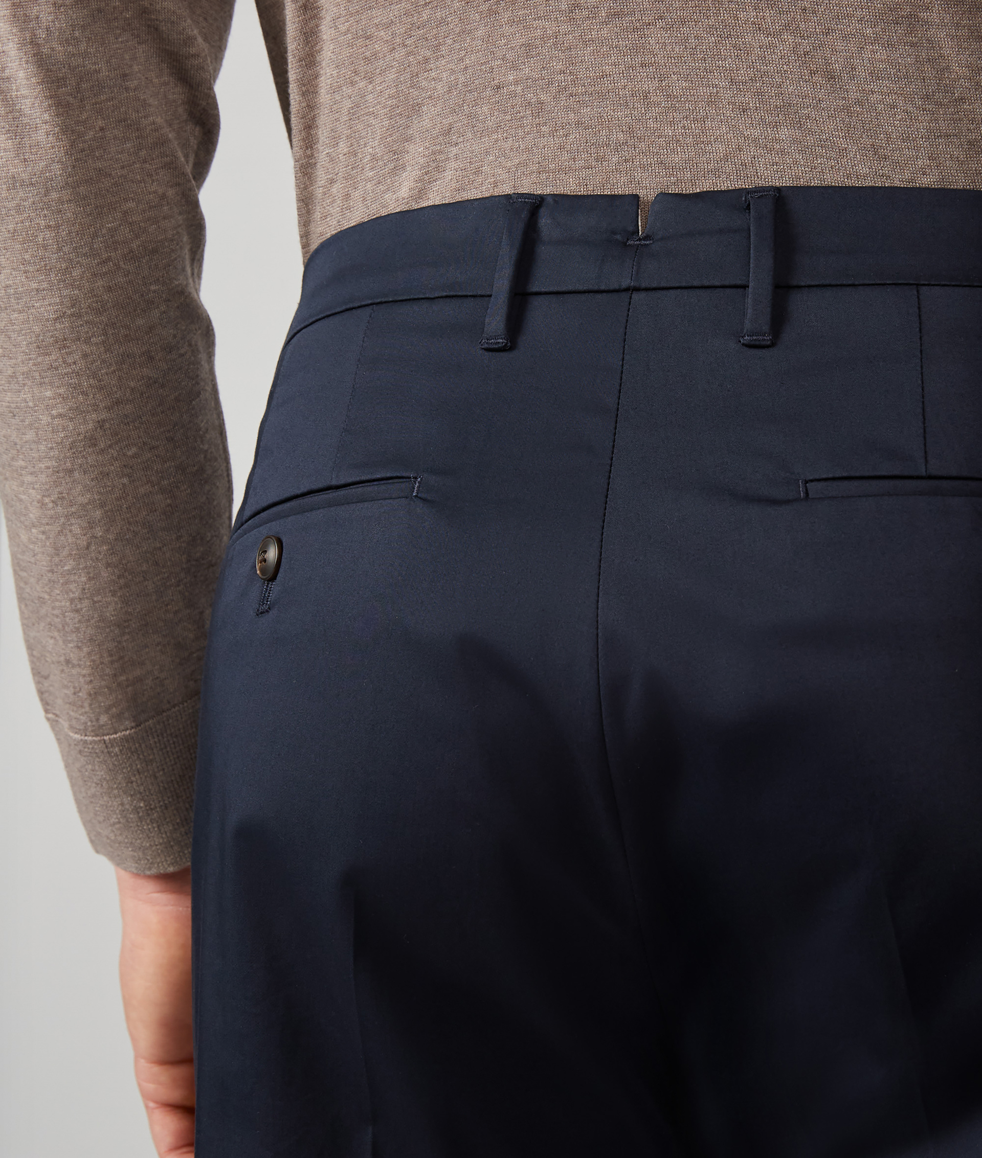 Chino Pants in Stretch Cotton Slim Fit Navy Blue | Pal Zileri