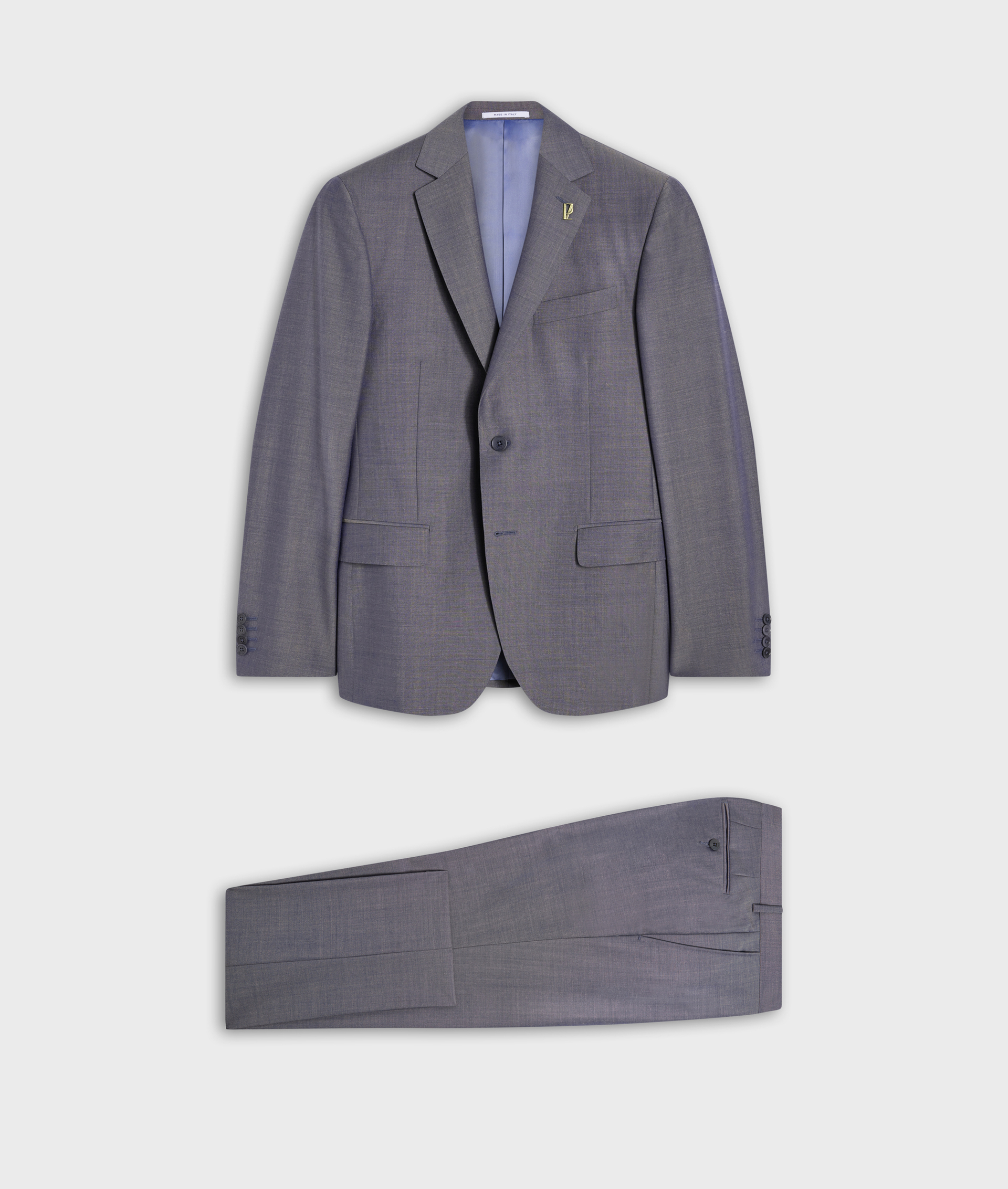 Key Suit In Wool Mohair And Technical Fabric With Melange Pattern Blue | Pal Zileri