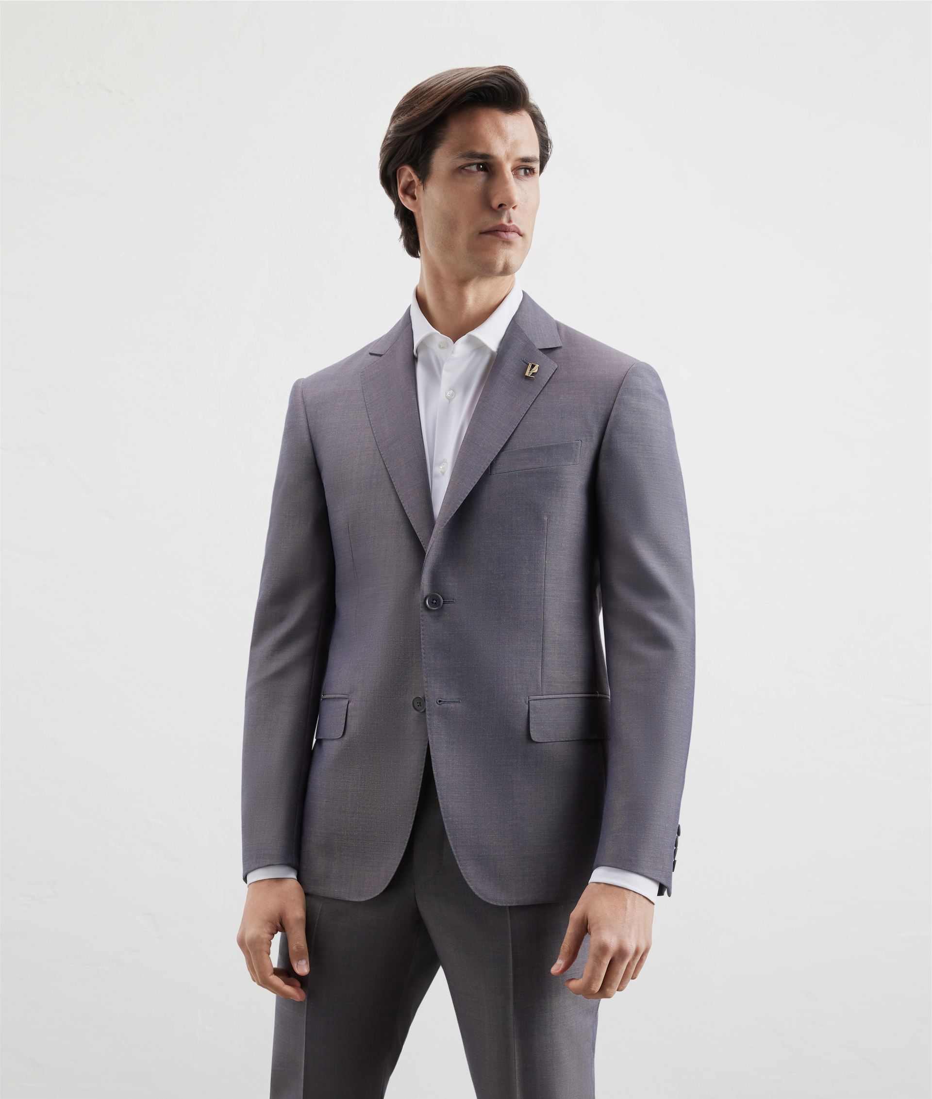 Key Suit In Wool Mohair And Technical Fabric With Melange Pattern Blue | Pal Zileri