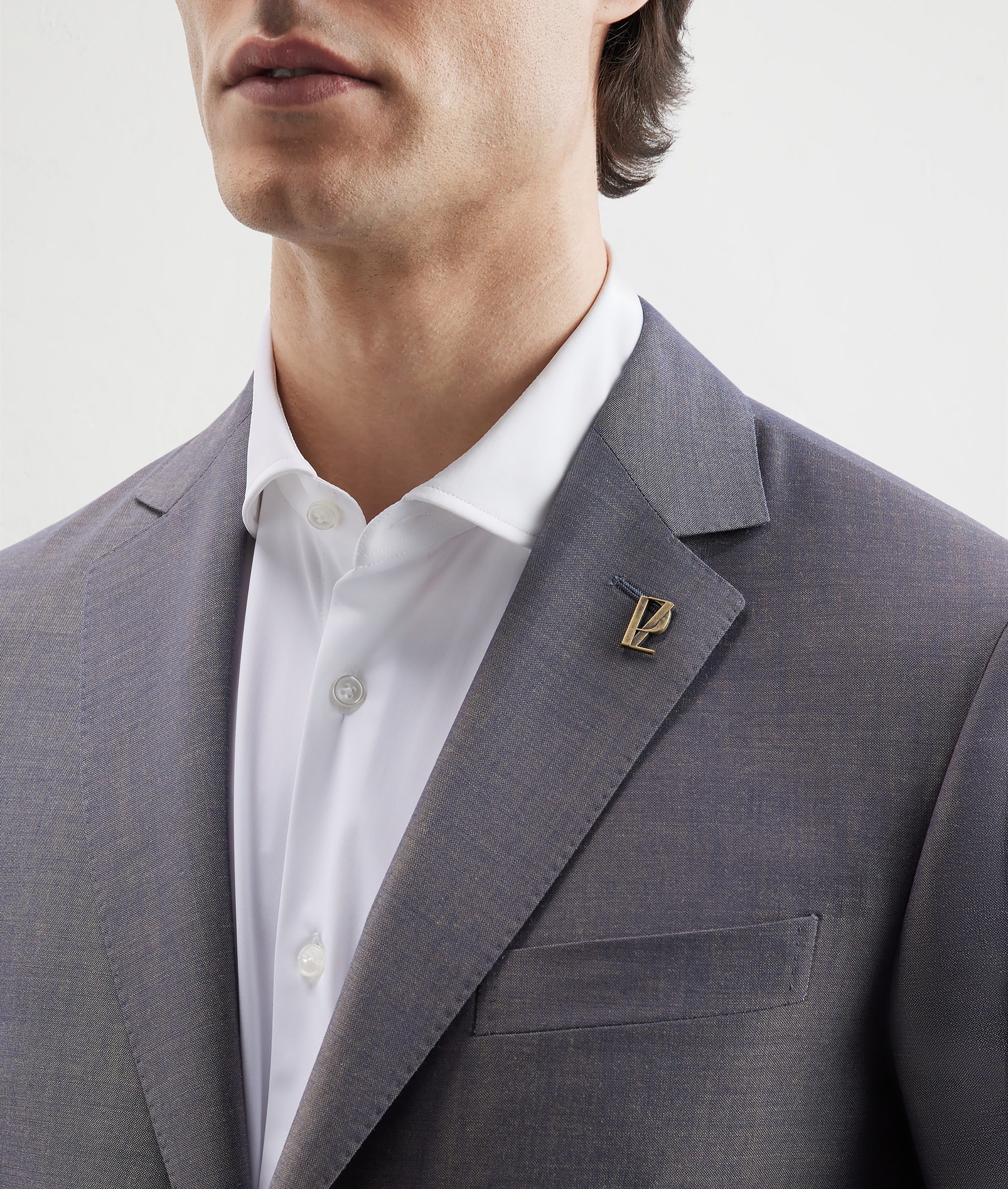 Key Suit In Wool Mohair And Technical Fabric With Melange Pattern Blue | Pal Zileri
