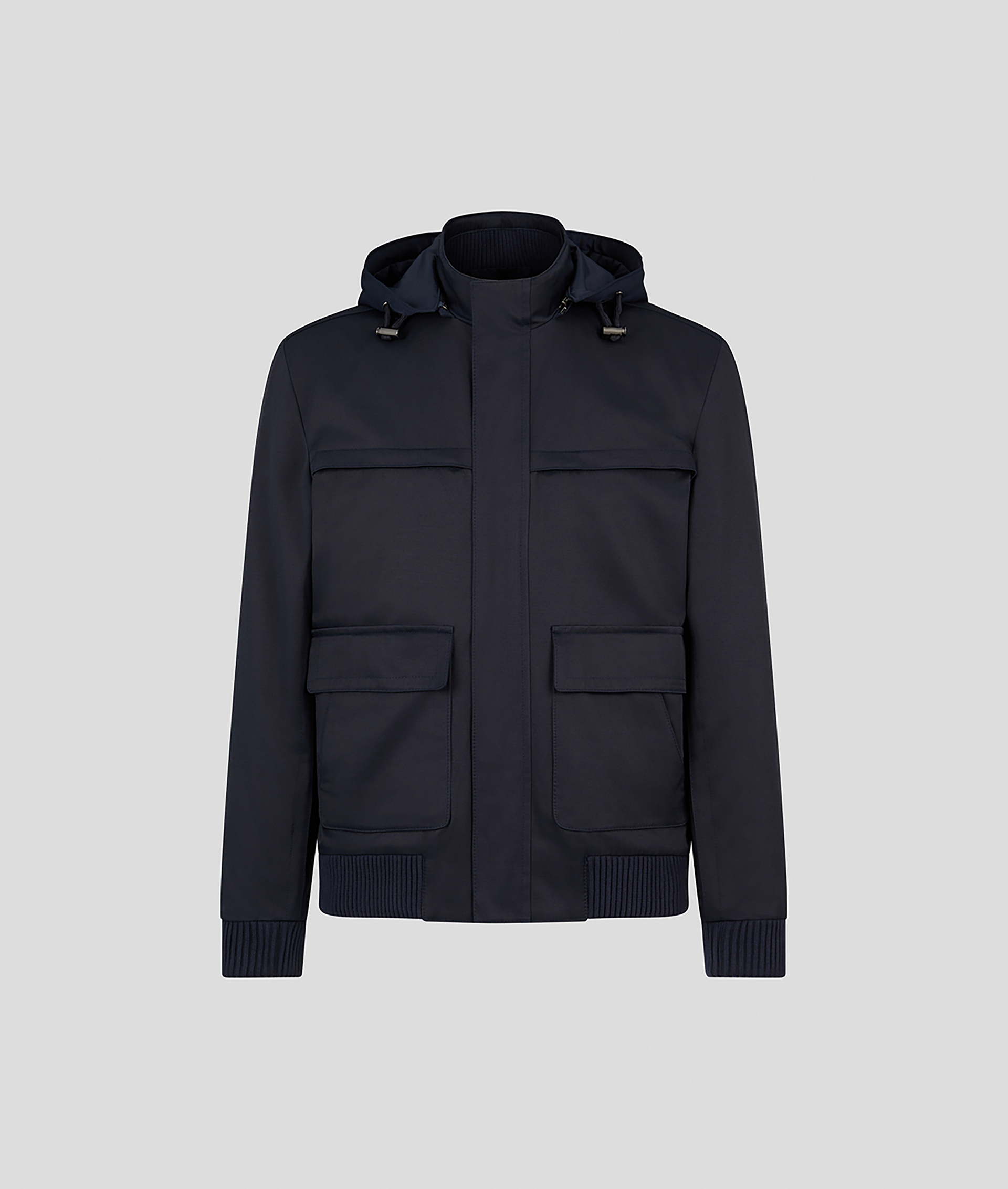 Oyster Field Jacket in Nylon and Cotton with Removable Padding Navy Blue | Pal Zileri
