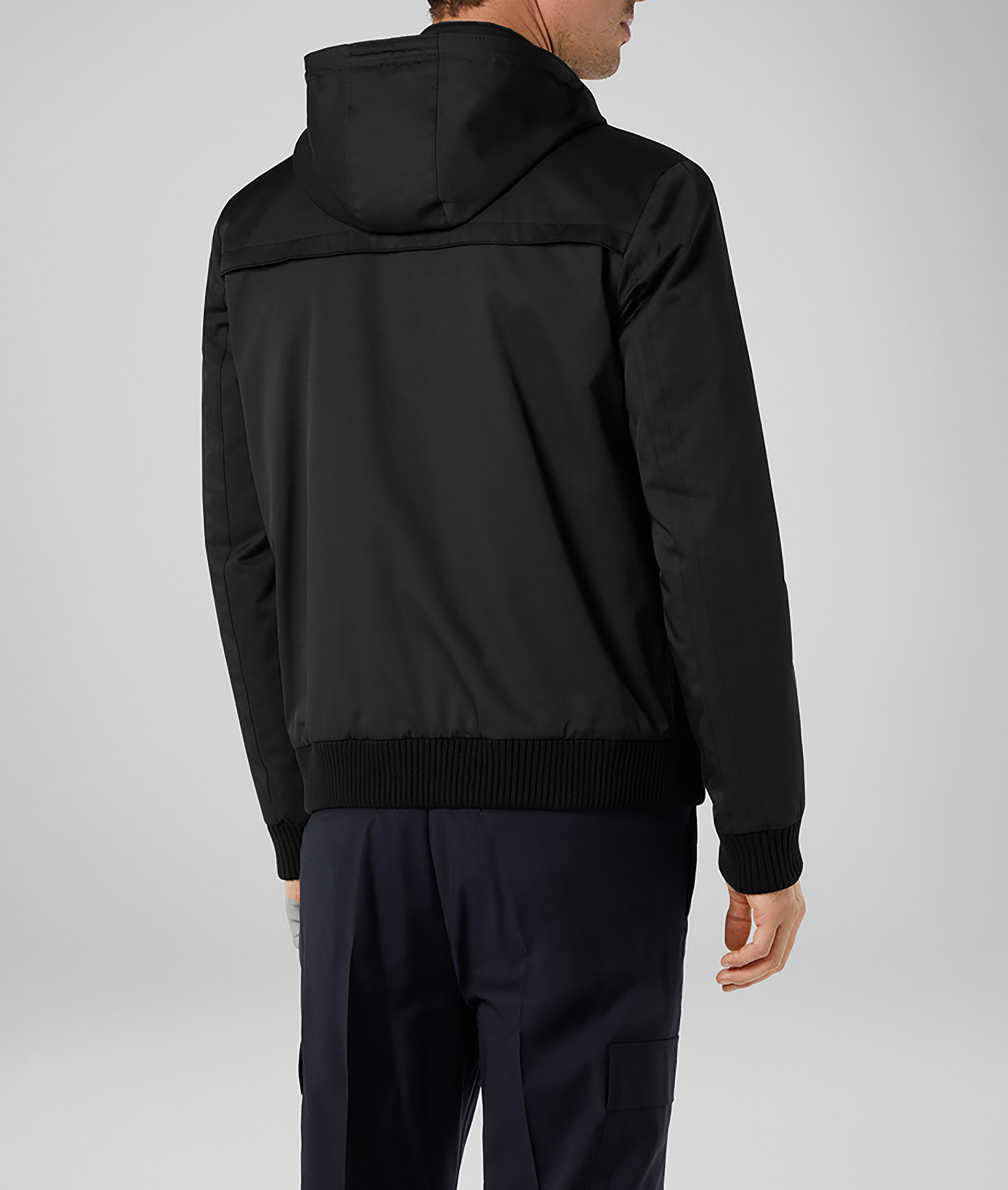 Oyster Field Jacket in Nylon and Cotton with Removable Padding Black | Pal Zileri