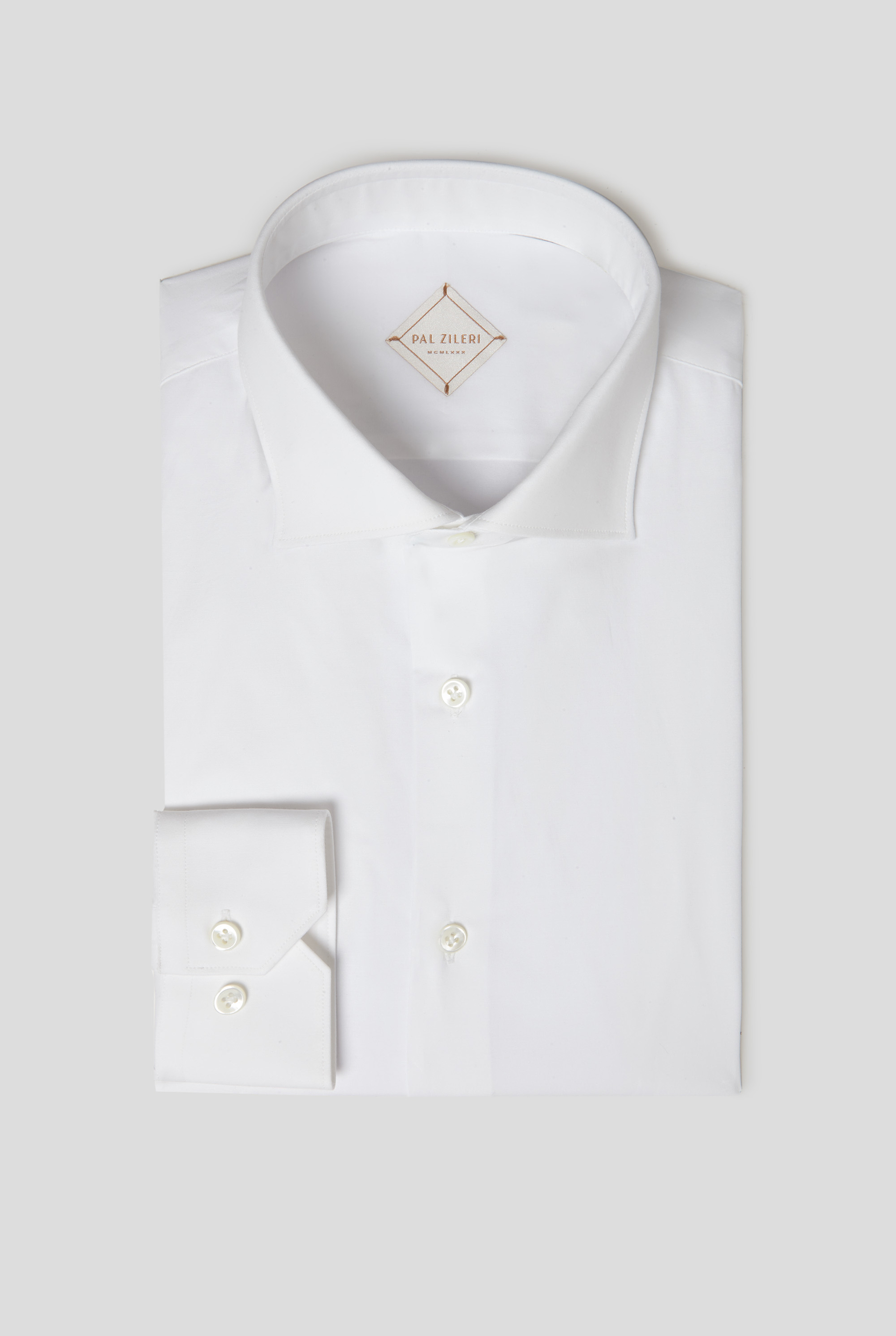 Camicia in Puro Cotone con Collo alla Francese Slim Fit Bianco | Pal Zileri