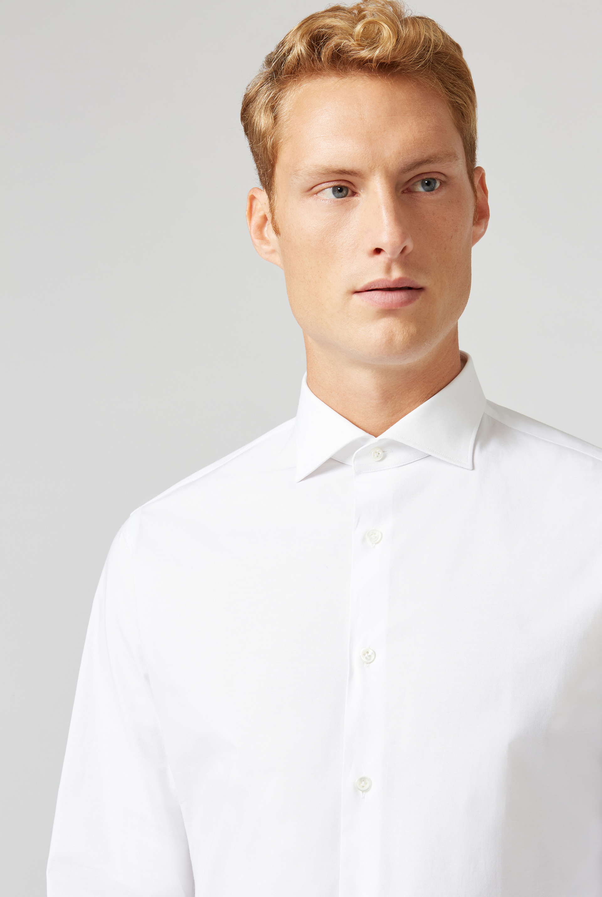 Camicia in Puro Cotone con Collo alla Francese Slim Fit Bianco | Pal Zileri